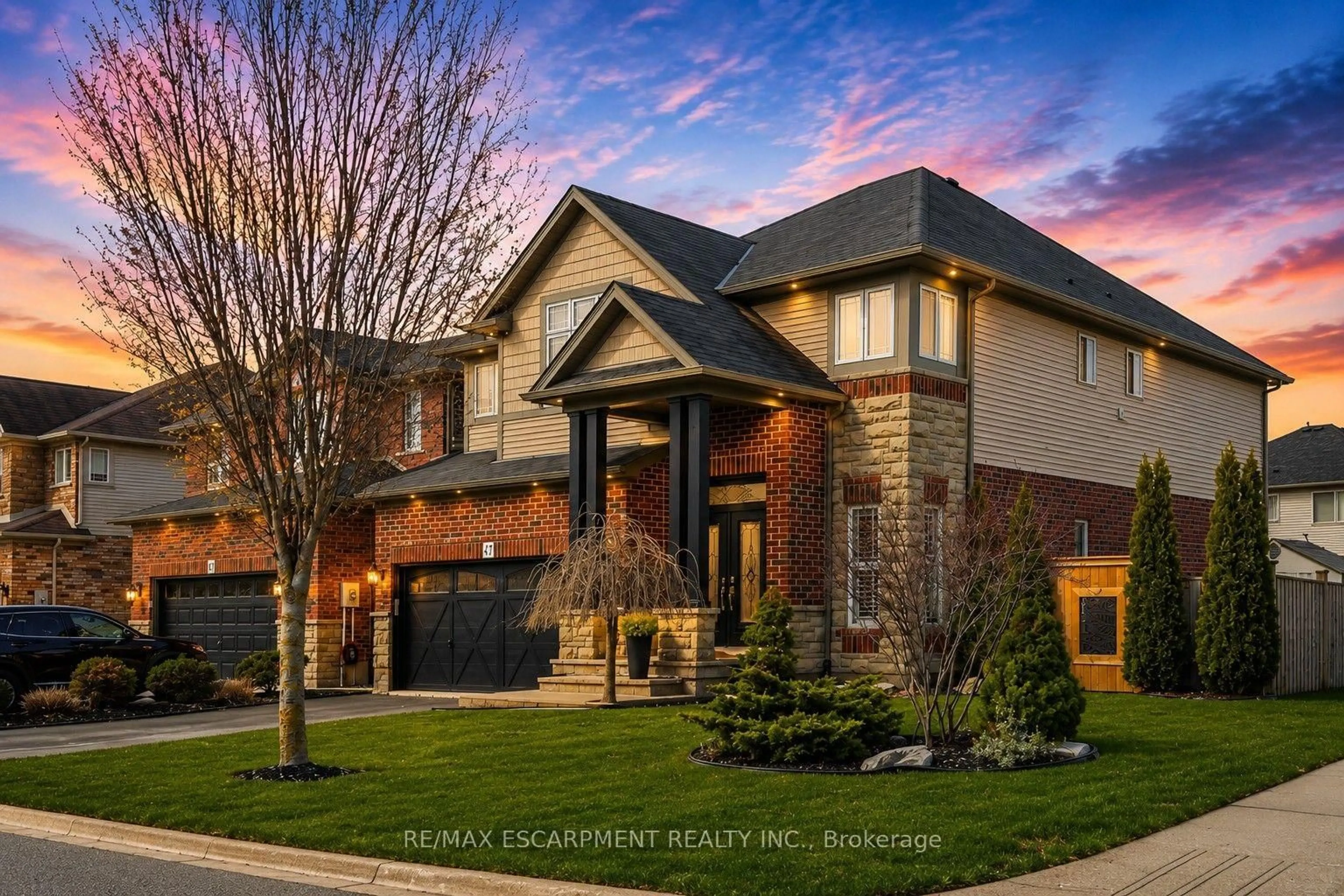 Home with brick exterior material, street for 47 Winners Way, Hamilton Ontario L0R 1C0