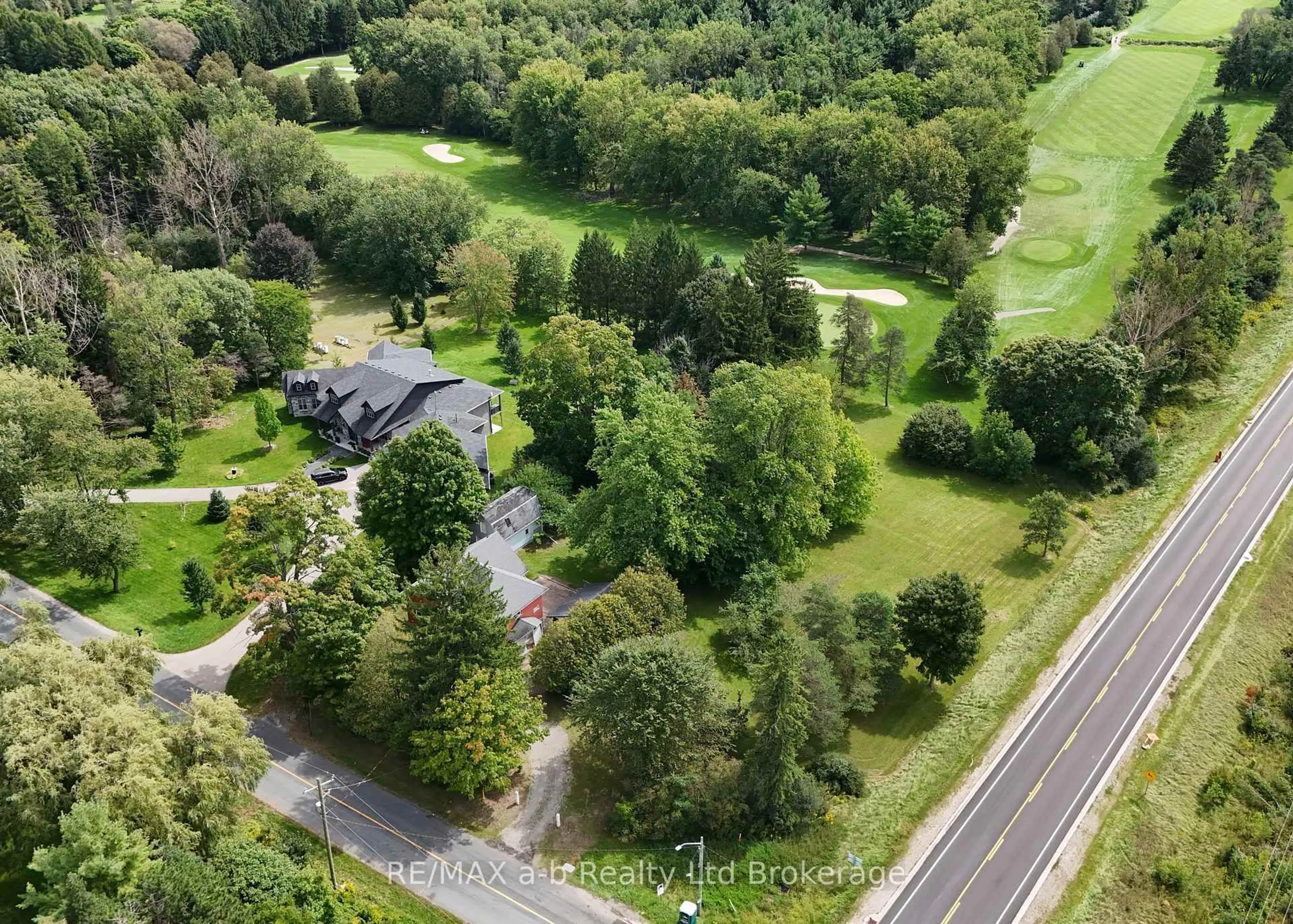A pic from outside/outdoor area/front of a property/back of a property/a pic from drone, forest/trees view for 845006 Braemar Sdrd, East Zorra-Tavistock Ontario N4S 7W1