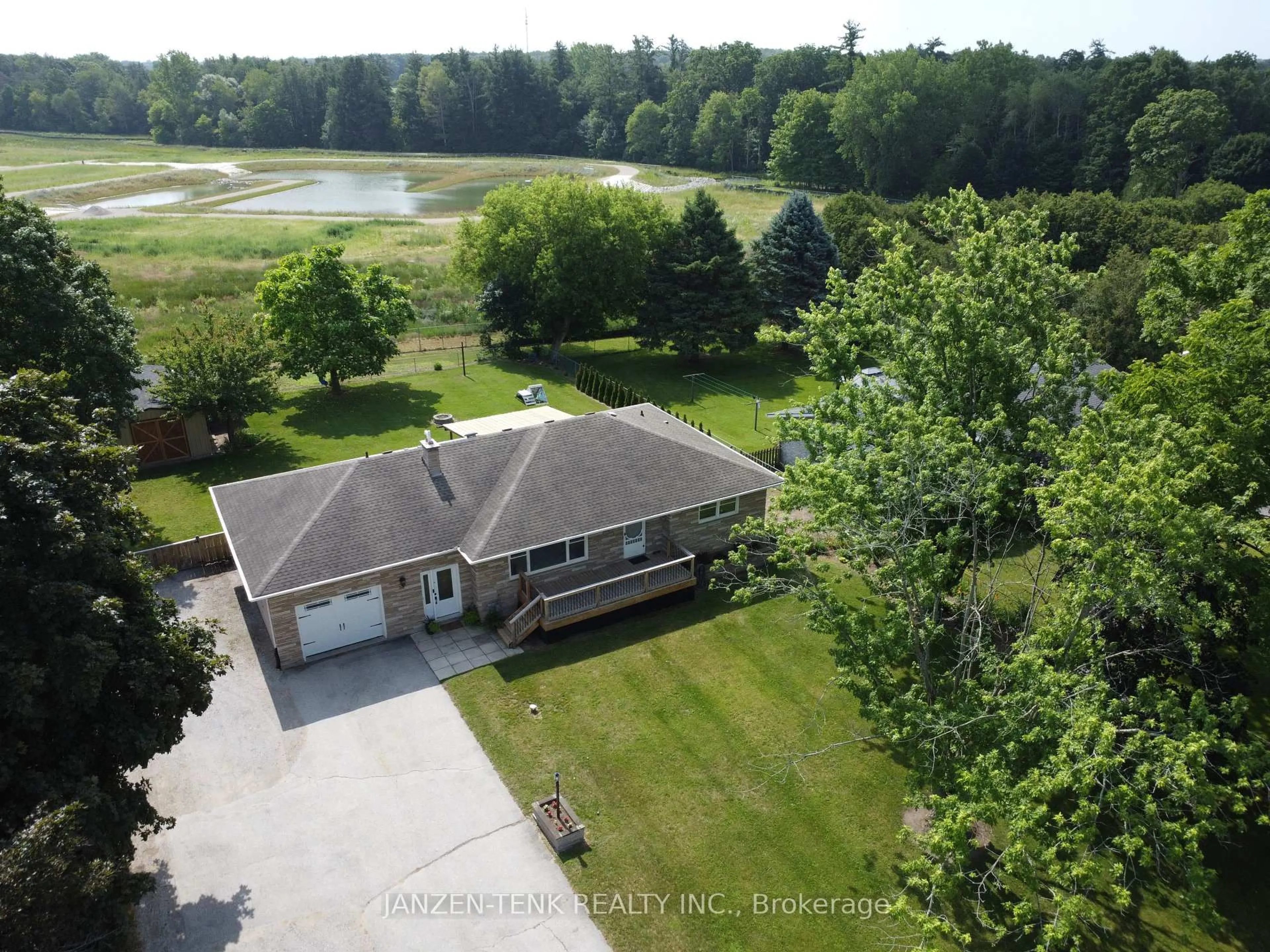 A pic from outside/outdoor area/front of a property/back of a property/a pic from drone, water/lake/river/ocean view for 492 19 Highway, Tillsonburg Ontario N4G 4G9