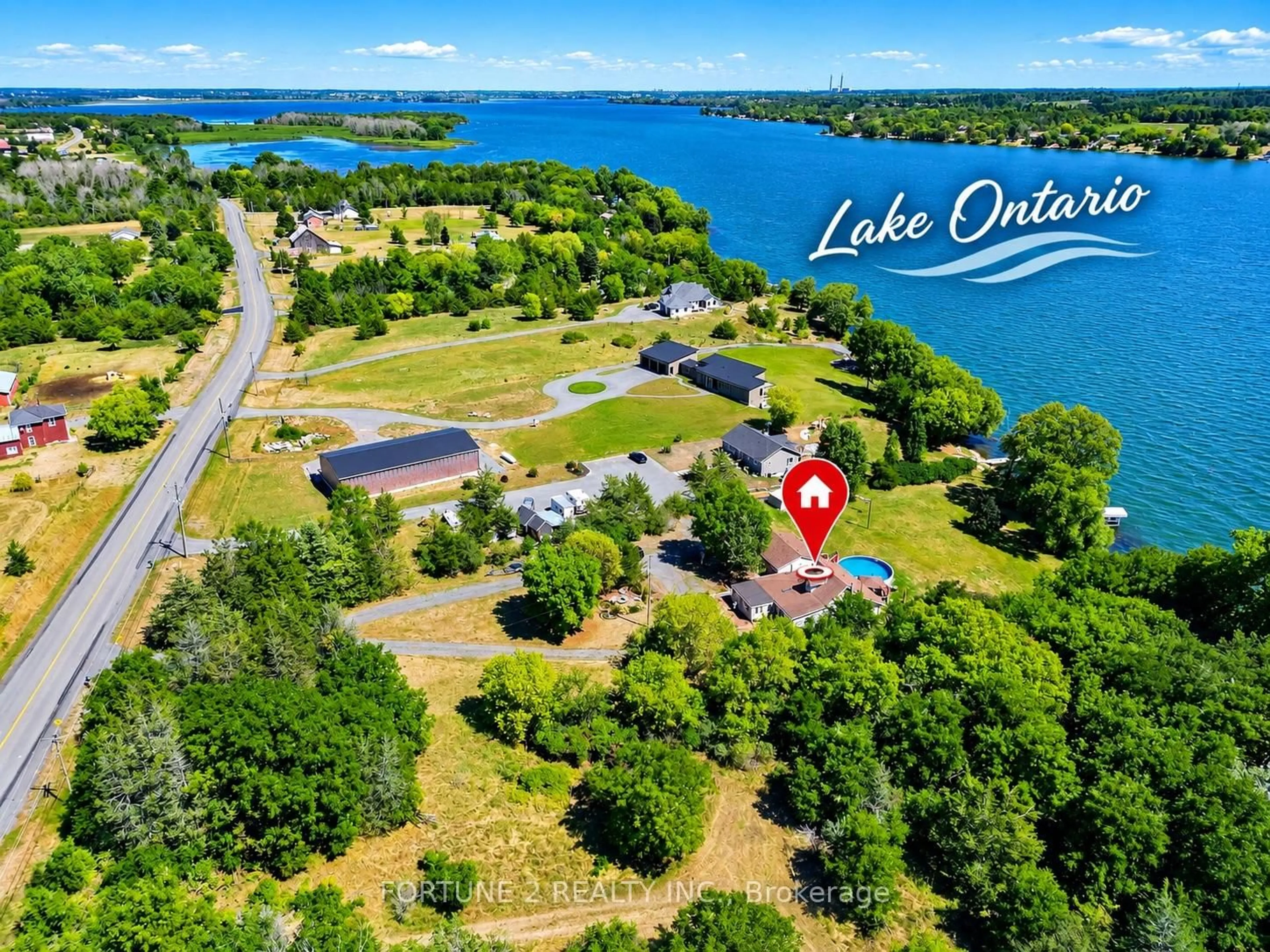 A pic from outside/outdoor area/front of a property/back of a property/a pic from drone, water/lake/river/ocean view for 5397 County 9 Rd, Napanee Ontario K7R 3K8