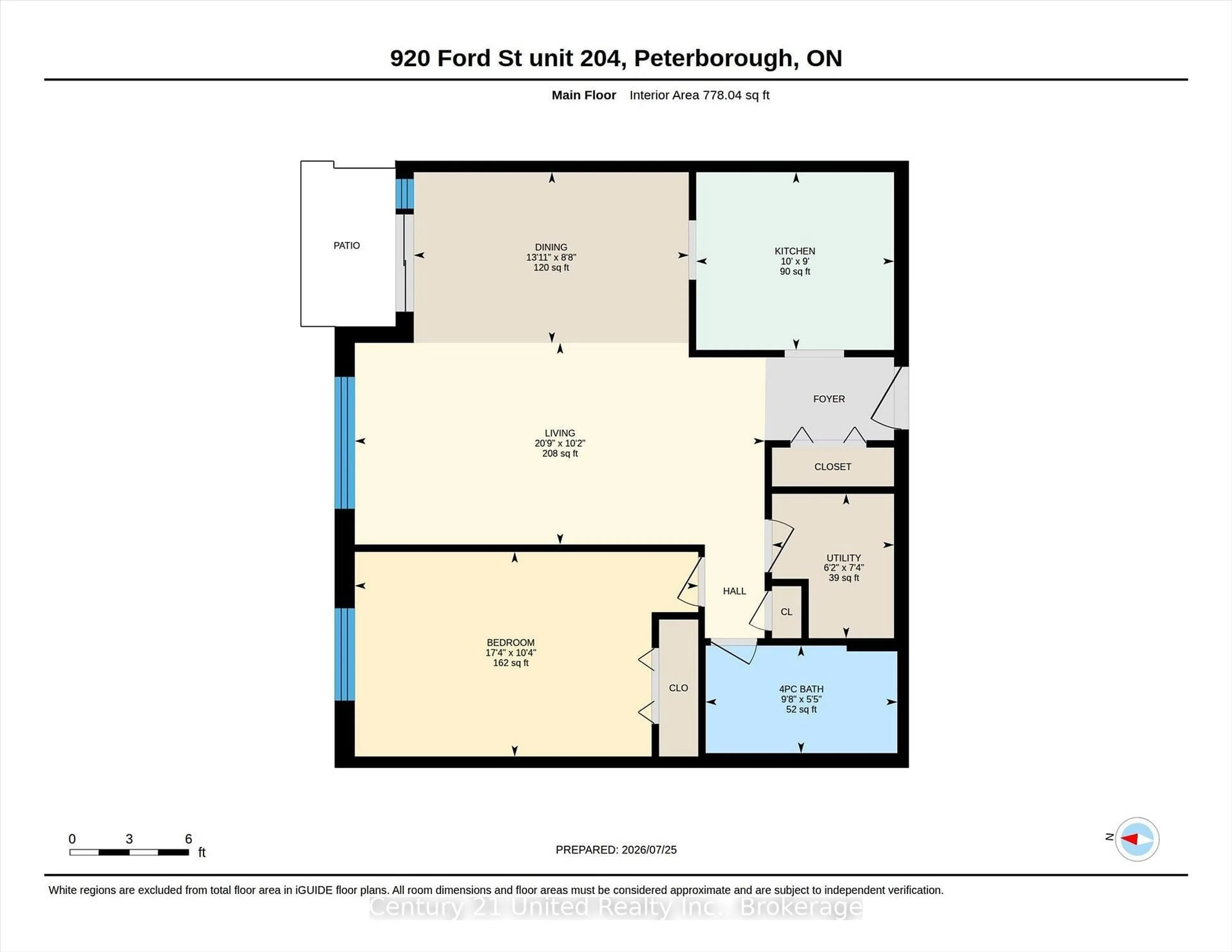 Floor plan for 920 Ford St #204, Peterborough Ontario K9J 5V3
