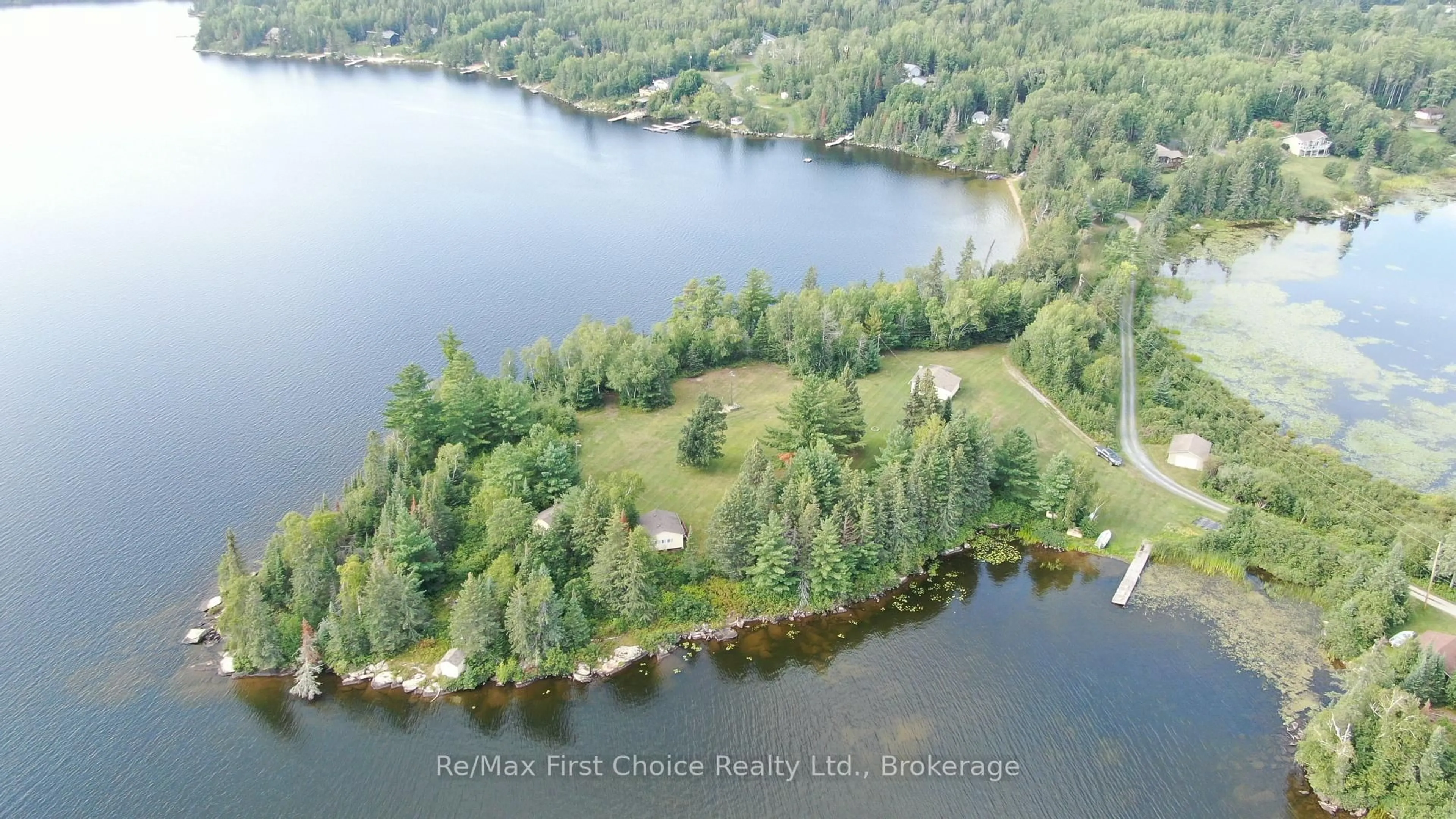 A pic from outside/outdoor area/front of a property/back of a property/a pic from drone, water/lake/river/ocean view for 162 Primmers Rd, Kenora Remote Area Ontario P0X 1H0