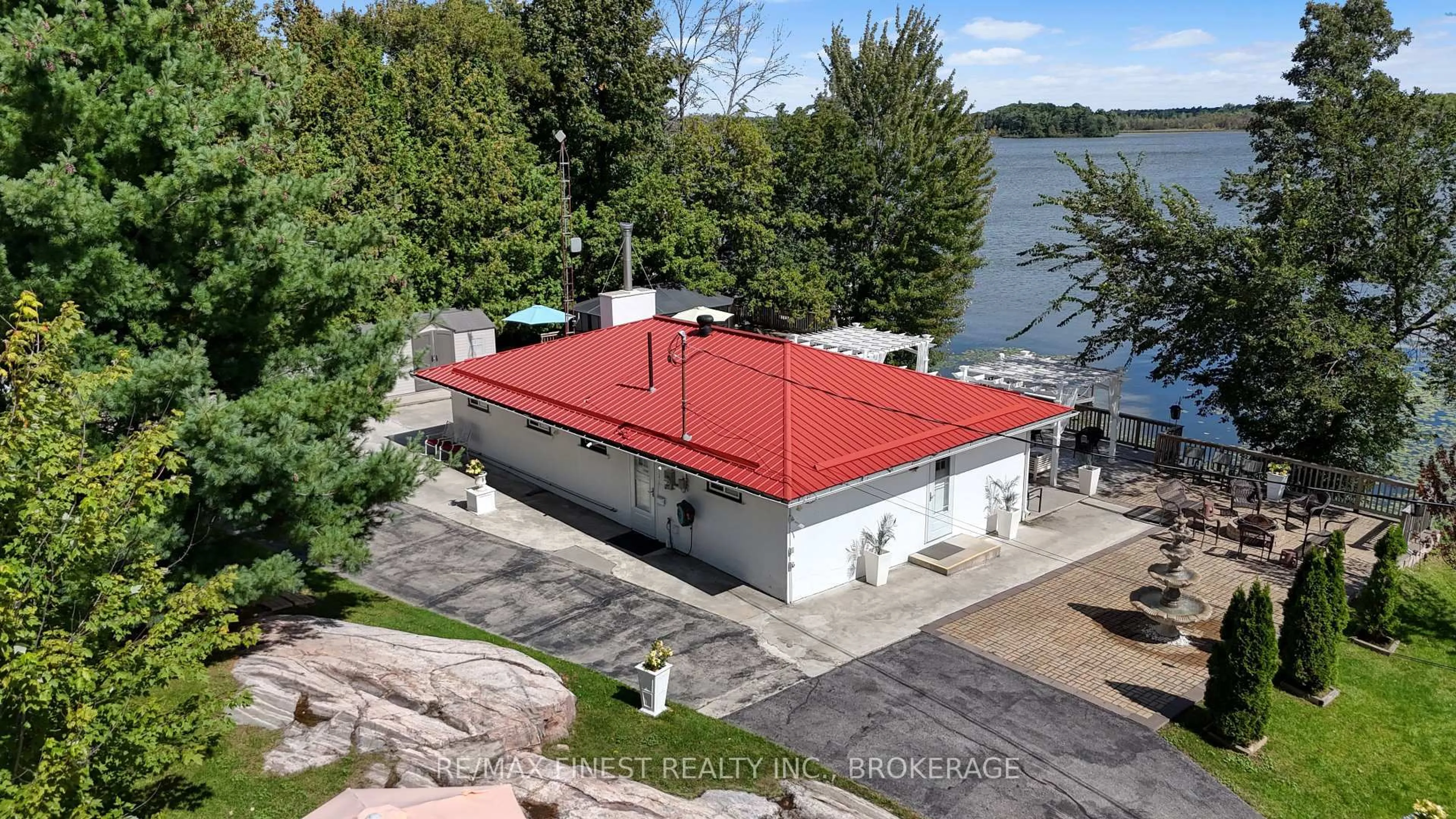 A pic from outside/outdoor area/front of a property/back of a property/a pic from drone, water/lake/river/ocean view for 1189 Giles Lane, Godfrey Ontario K0H 1T0