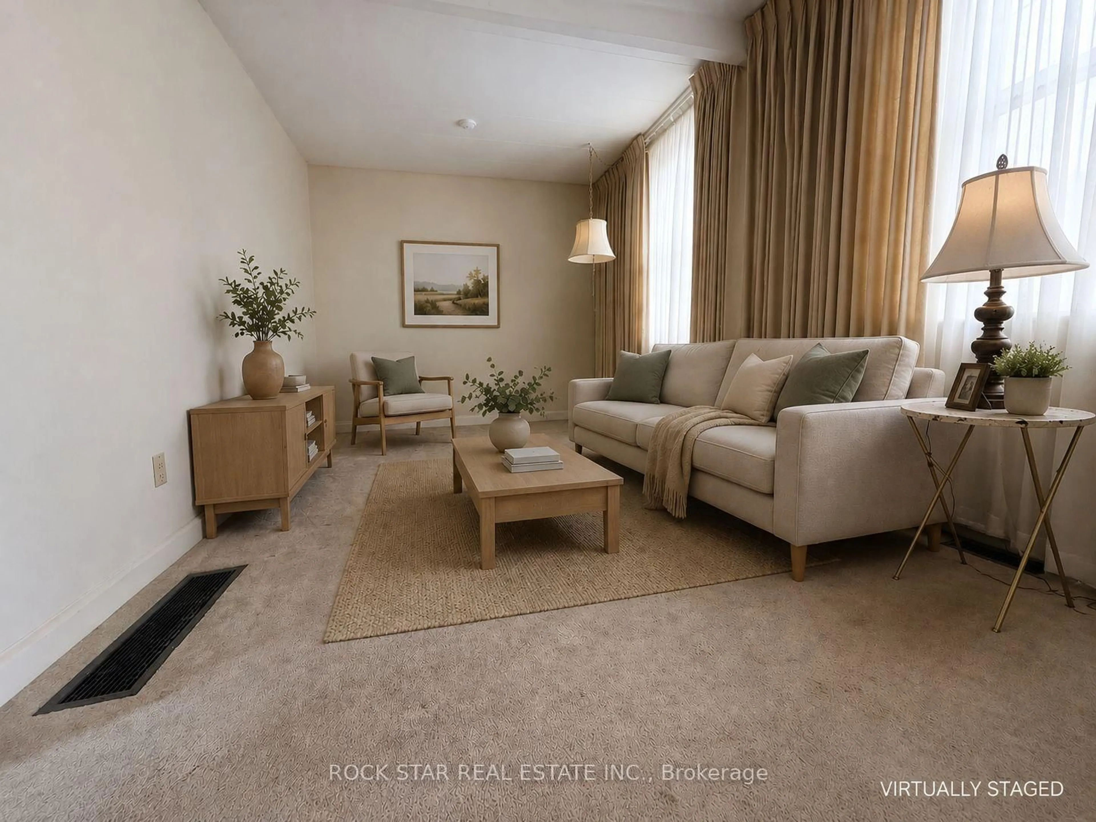 Living room with furniture, carpet floor for 358 Barton St, Hamilton Ontario L8L 2X9