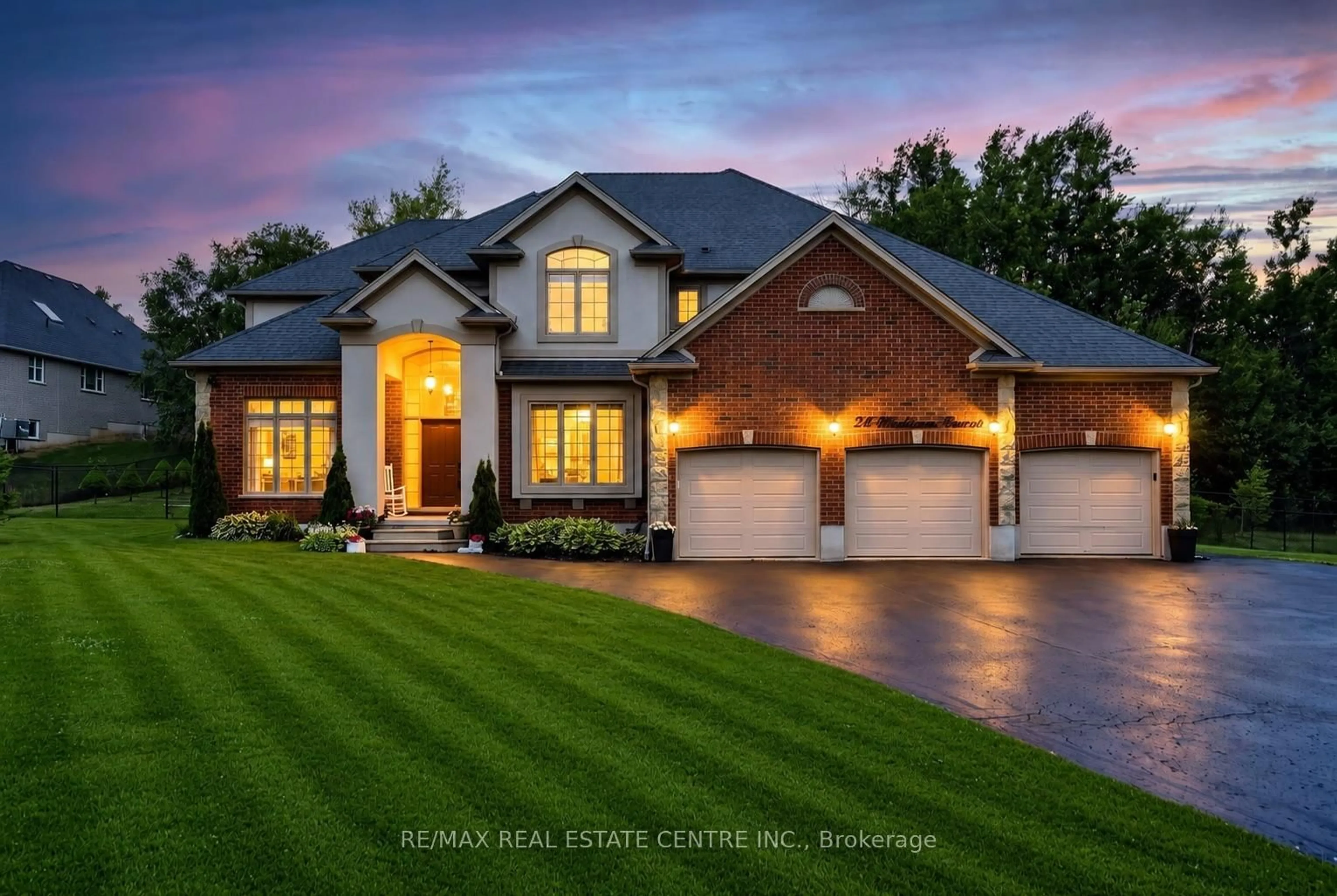 Home with brick exterior material, street for 24 Brookhaven Cres, East Garafraxa Ontario L9W 7L9