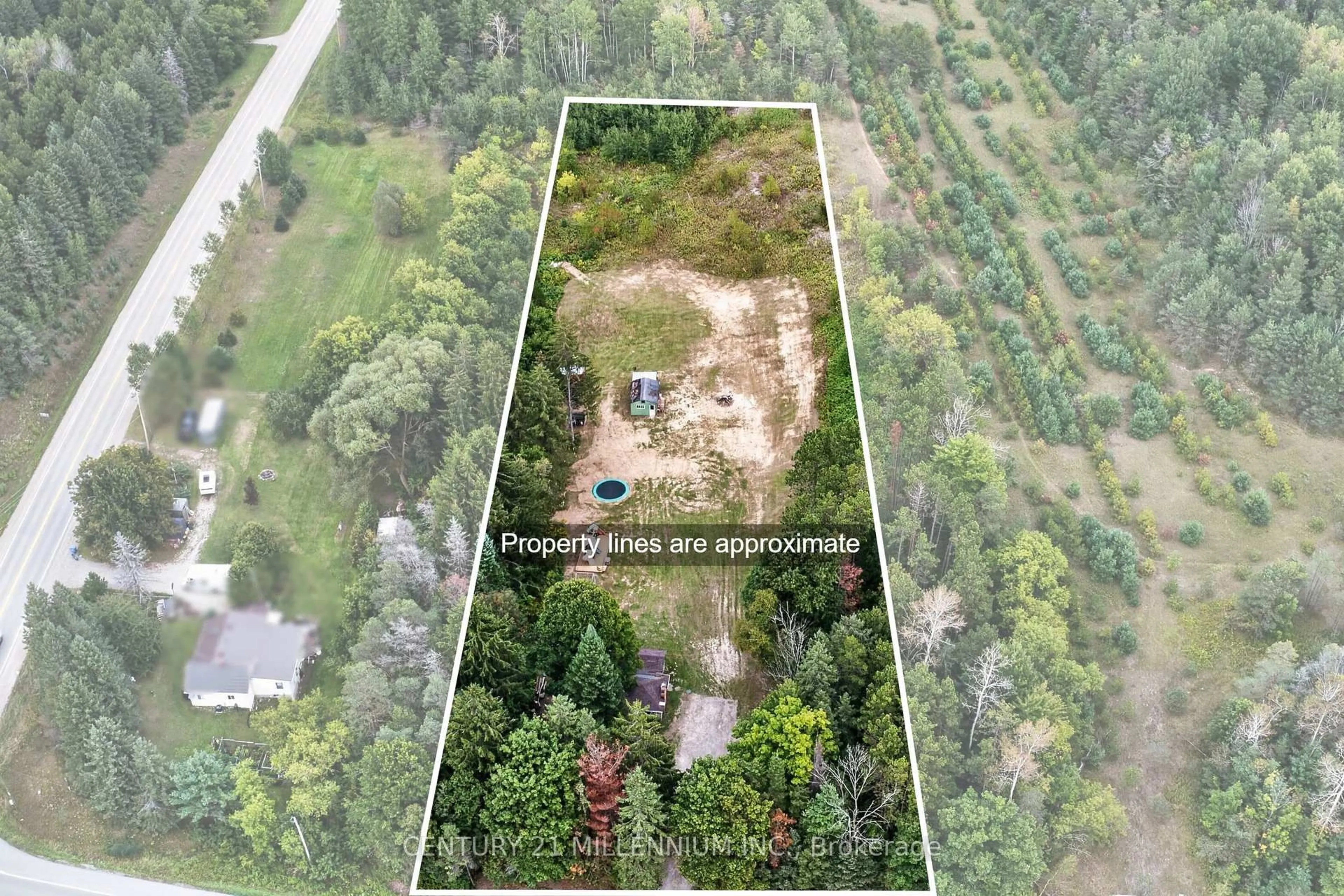 A pic from outside/outdoor area/front of a property/back of a property/a pic from drone, forest/trees view for 938289 Airport Rd, Mulmur Ontario L9V 0L9