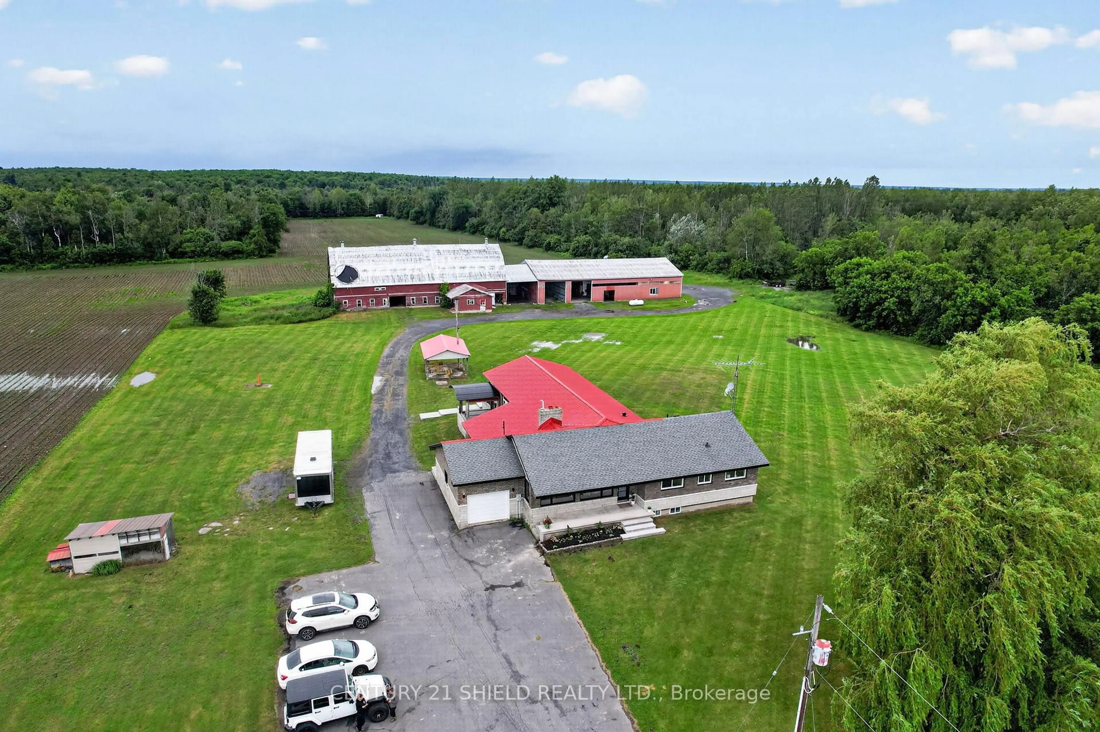 A pic from outside/outdoor area/front of a property/back of a property/a pic from drone, building for 17441 Mcphail Rd, South Stormont Ontario K0C 2A0