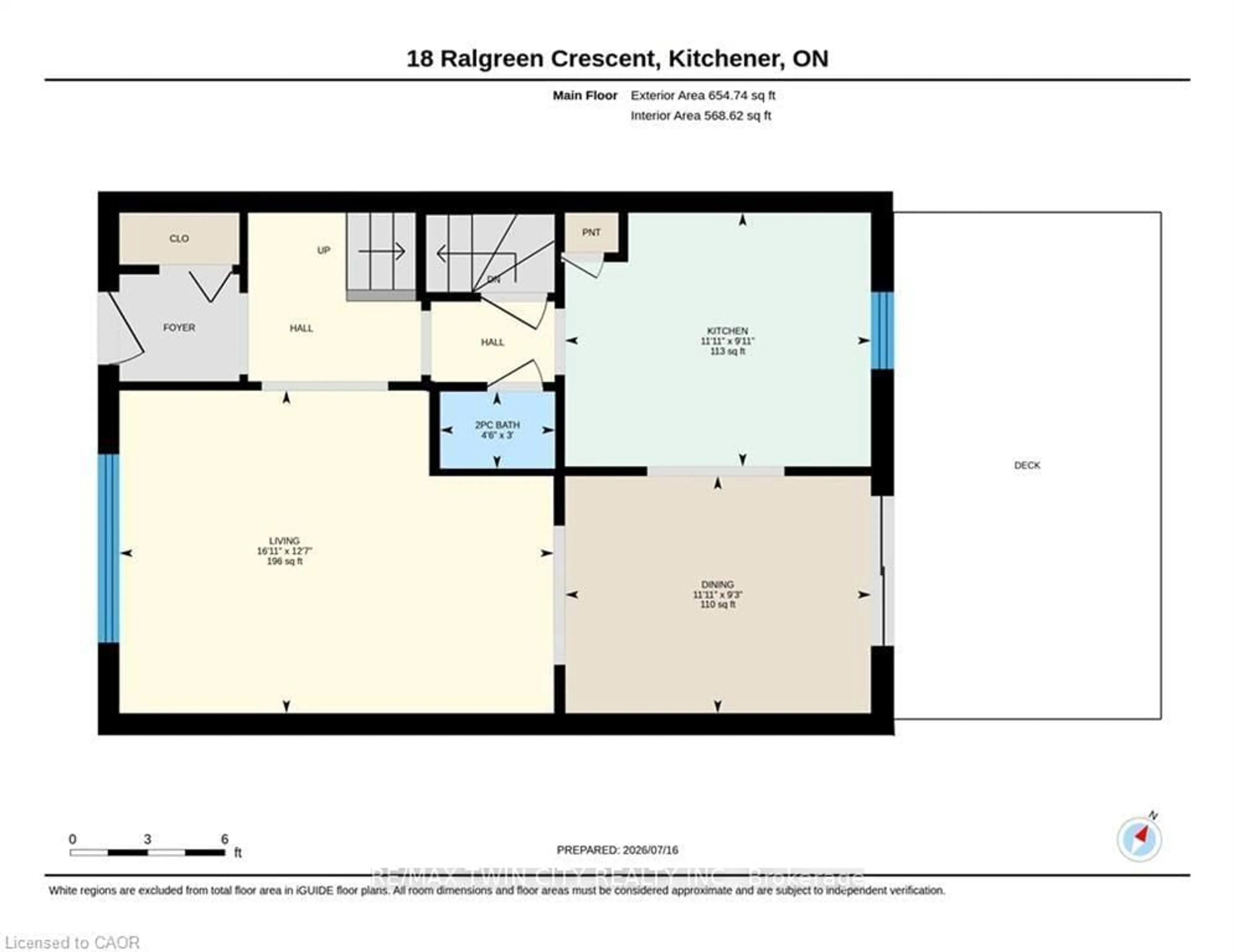 Floor plan for 18 Ralgreen Cres, Kitchener Ontario N2M 1T9