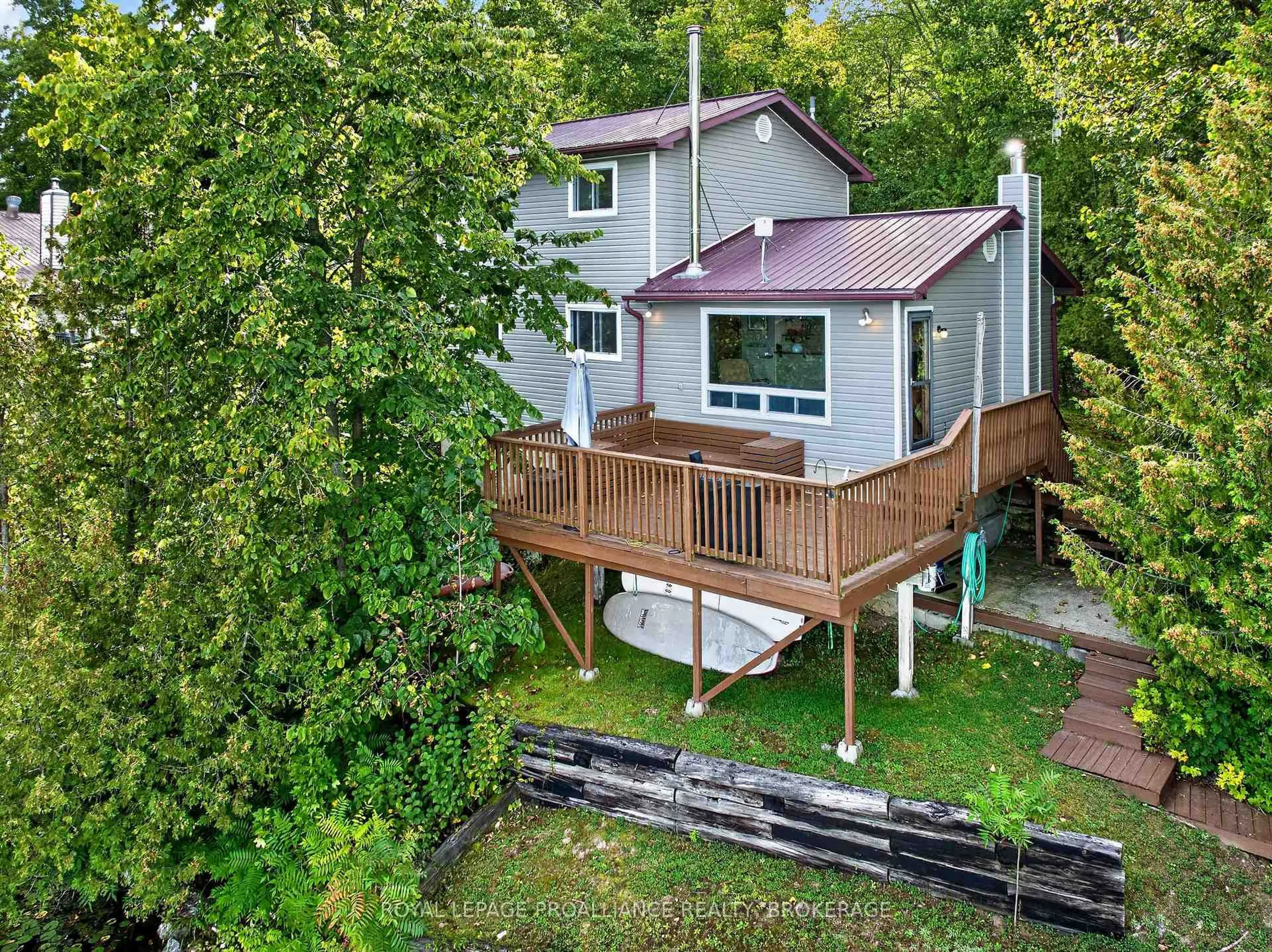A pic from outside/outdoor area/front of a property/back of a property/a pic from drone, water/lake/river/ocean view for 245 Taggart Lane, Rideau Lakes Ontario K0G 1X0