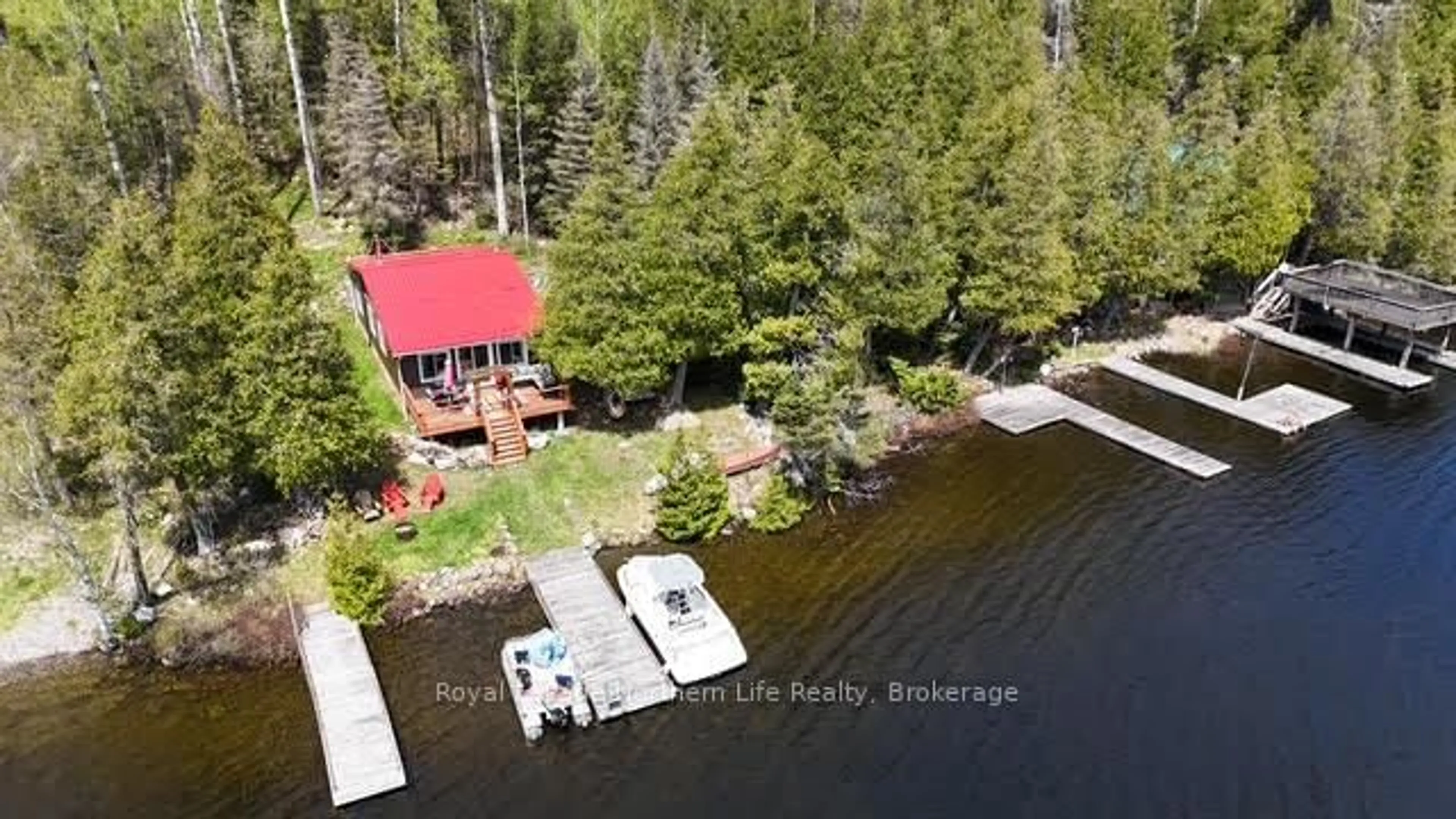 A pic from outside/outdoor area/front of a property/back of a property/a pic from drone, water/lake/river/ocean view for 166 Lake Temagami Island 27 Island, Temagami Ontario P0H 2H0