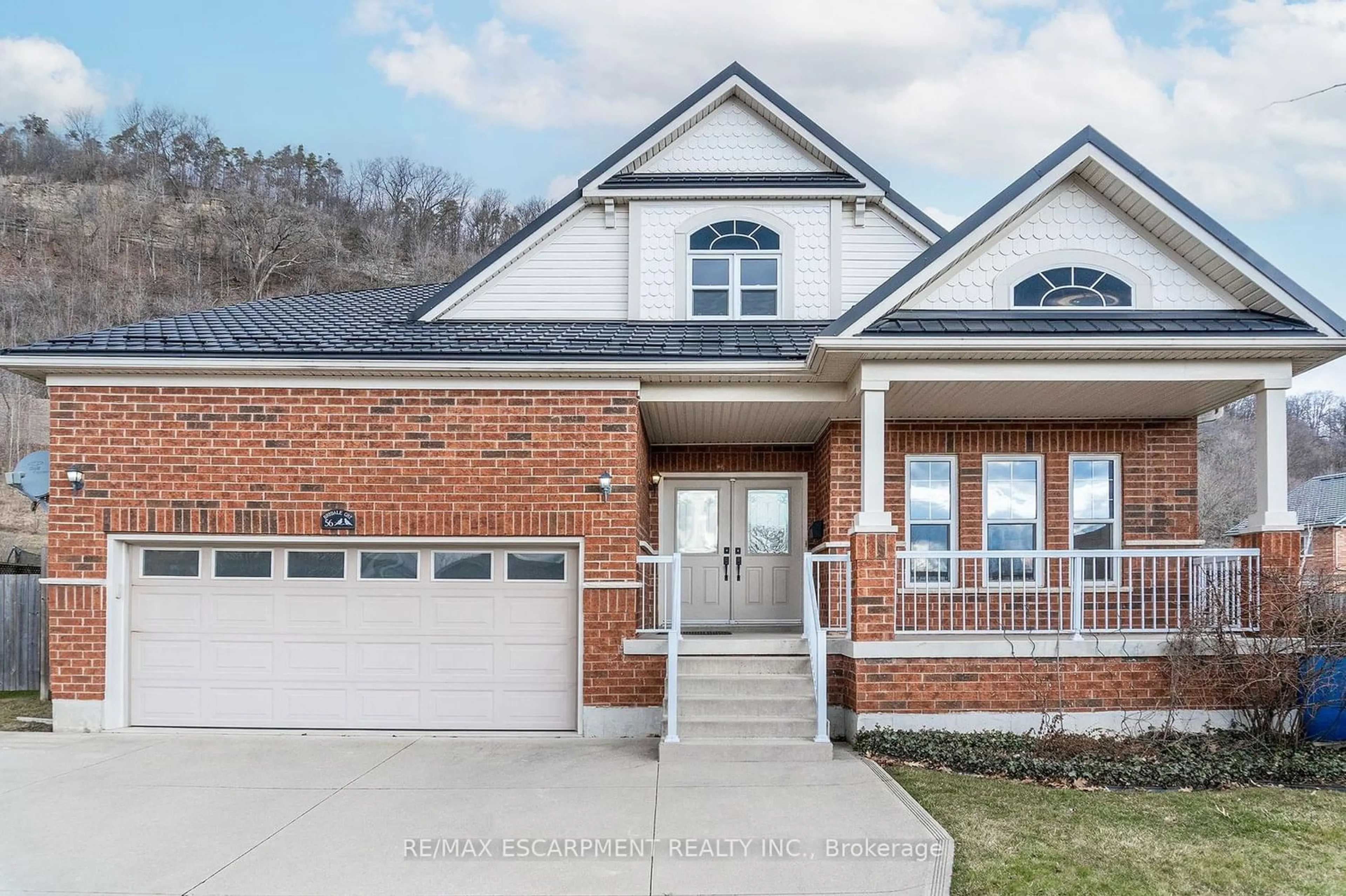 Home with brick exterior material for 56 Brydale Crt, Hamilton Ontario L9H 7B9