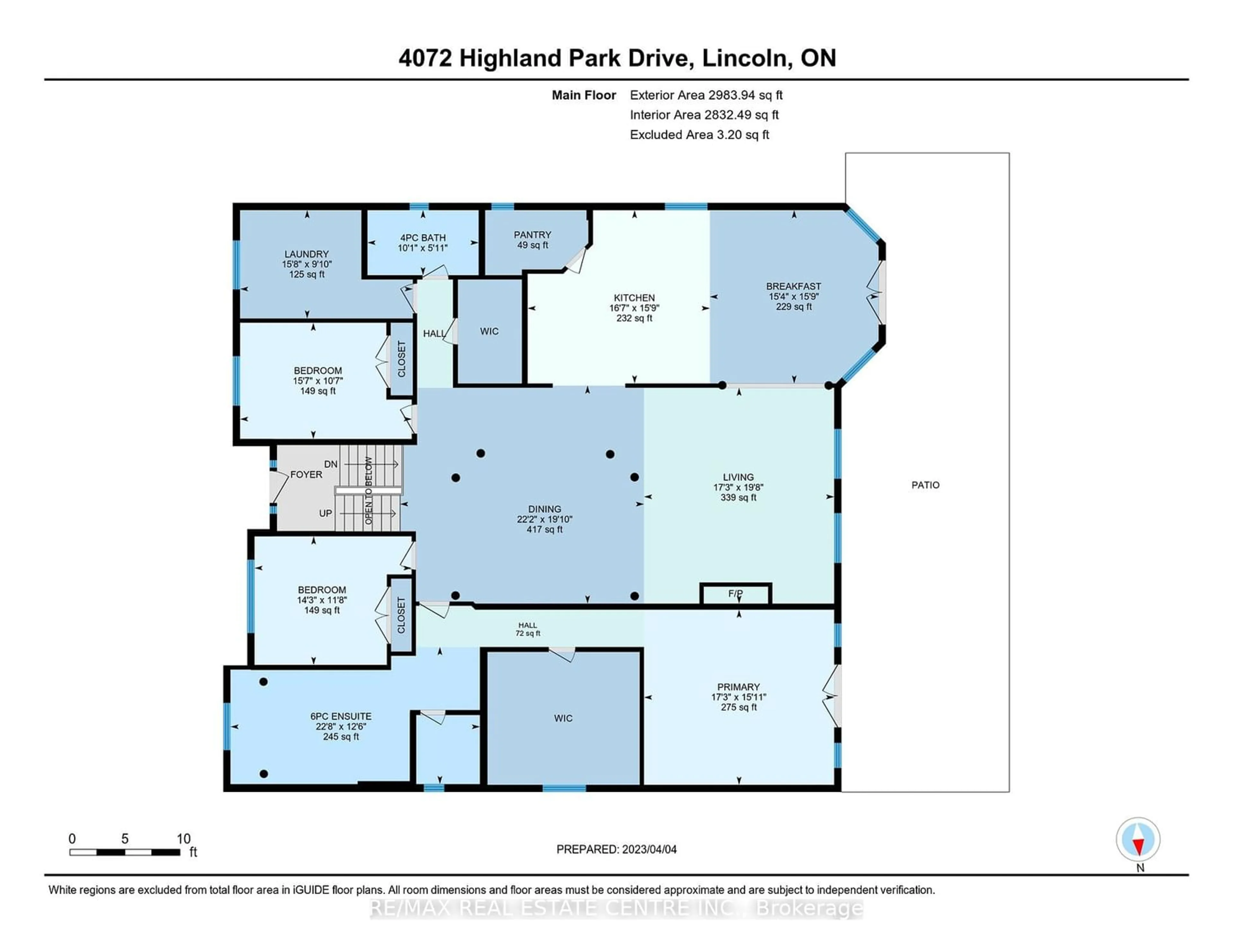 Floor plan for 4072 Highland Park Dr, Lincoln Ontario L3J 0M3
