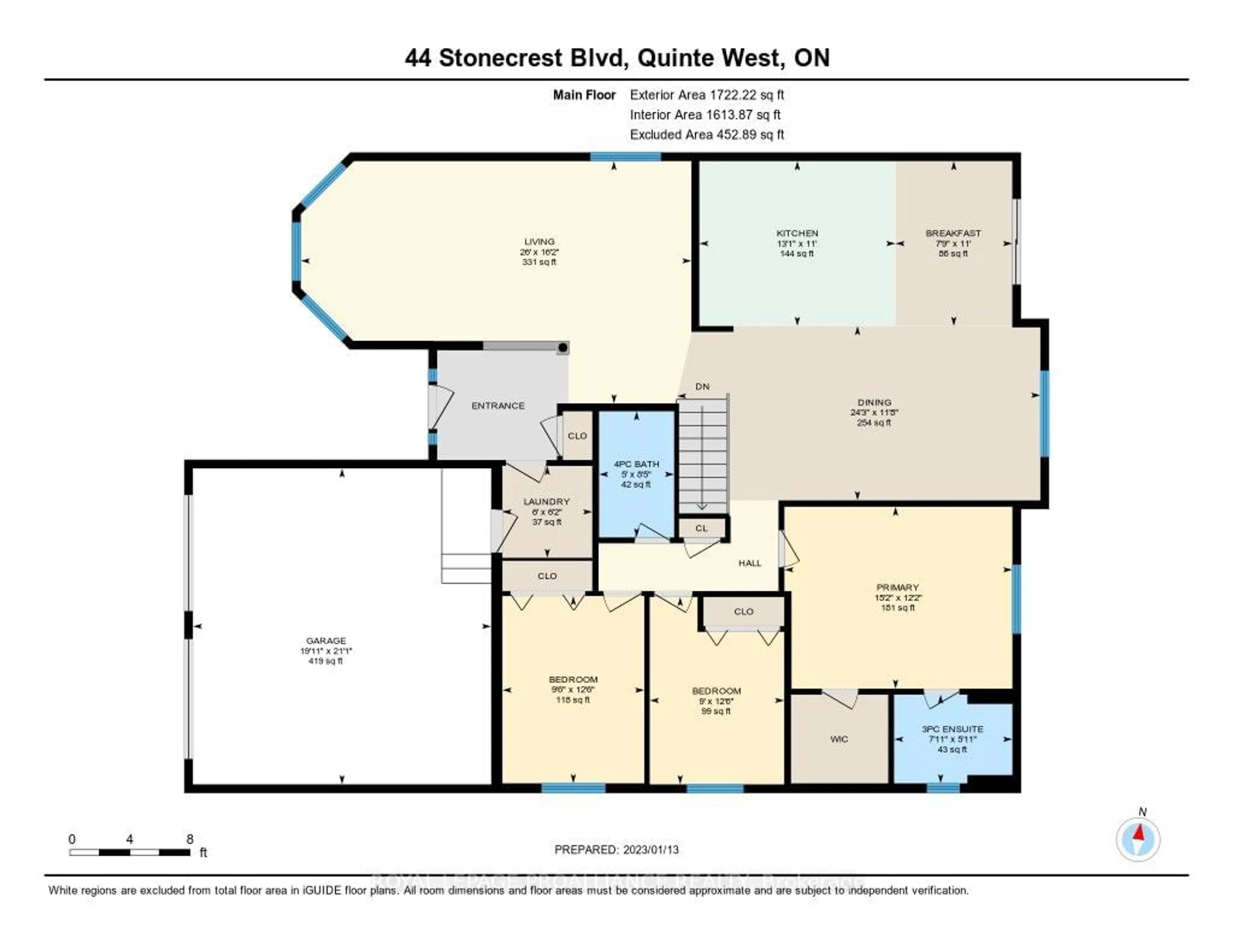 Floor plan for 44 Stonecrest Blvd, Quinte West Ontario K8R 0A4