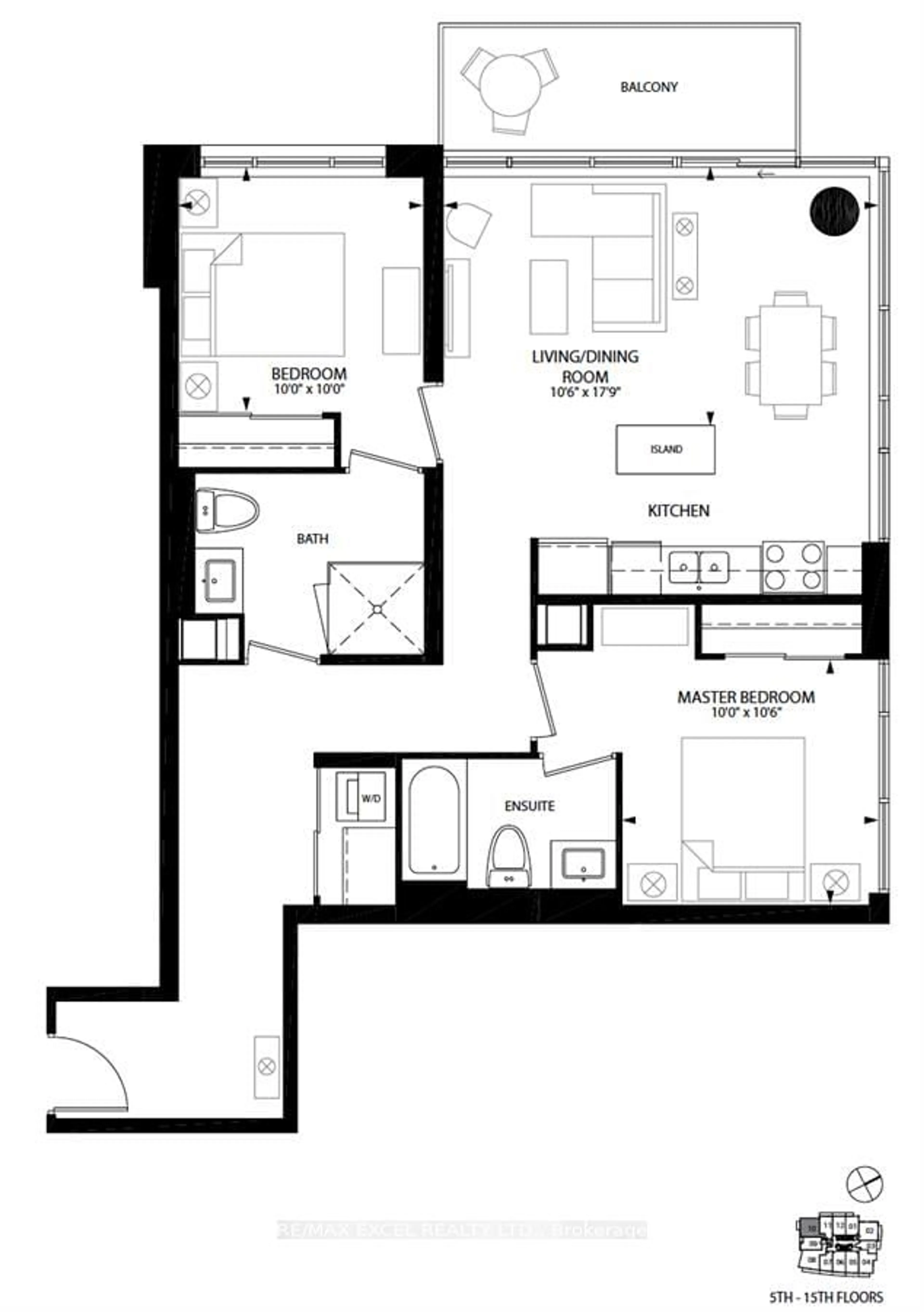 Floor plan for 85 Duke St #710, Kitchener Ontario N2H 0B7