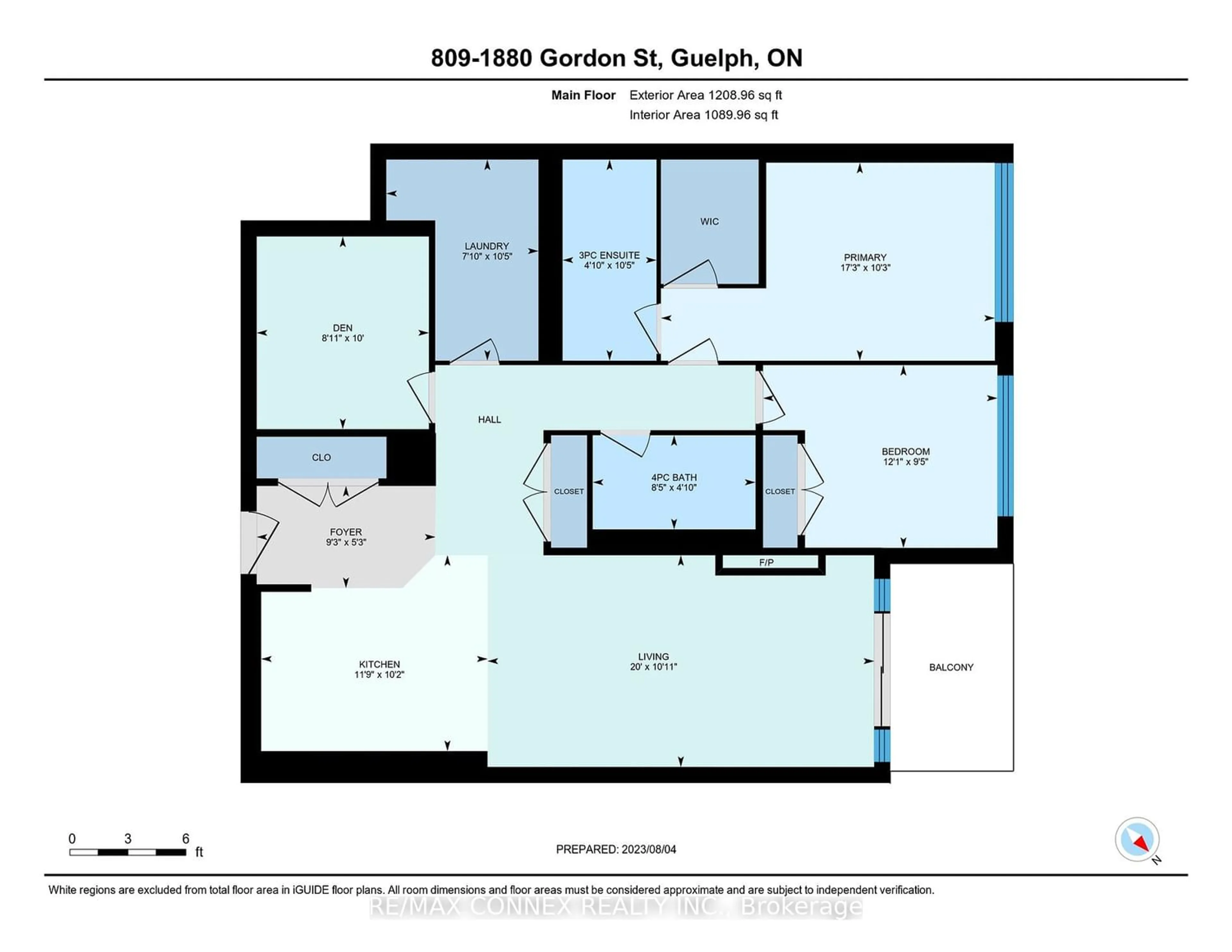 Floor plan for 1880 Gordon St #809, Guelph Ontario N1L 0P5