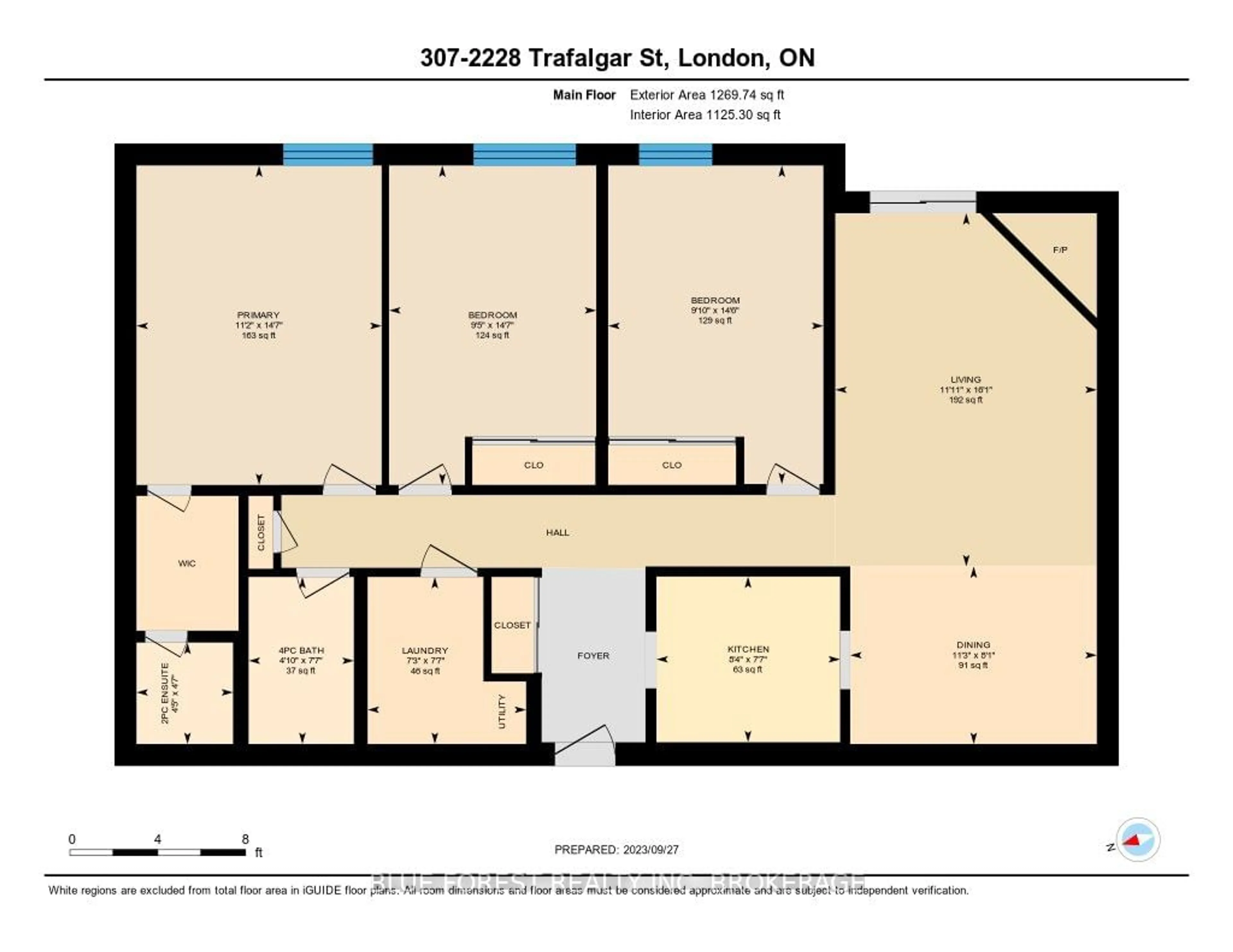 Floor plan for 2228 Trafalgar St #307, London Ontario N5V 4J8