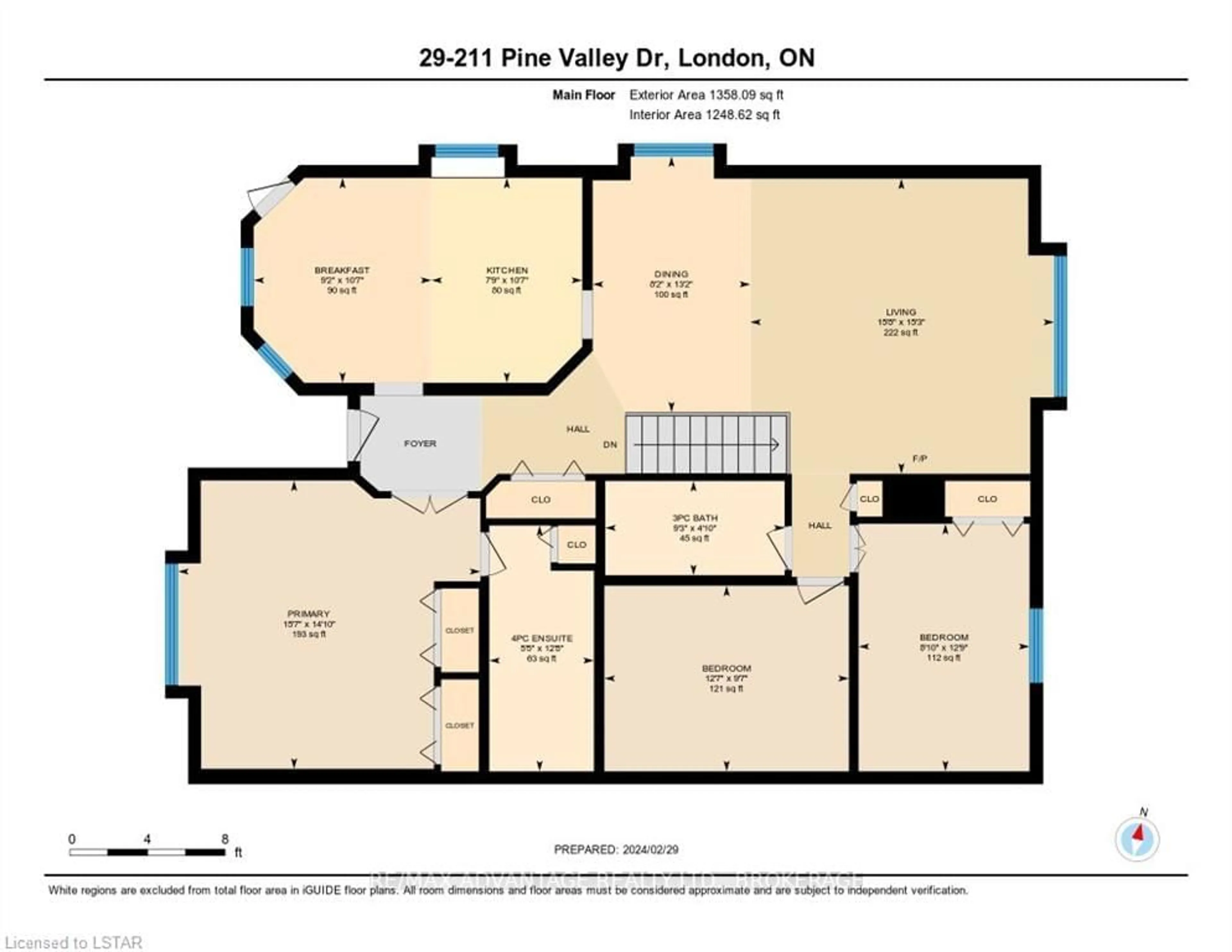 Floor plan for 211 Pine Valley Dr #29, London Ontario N6J 4W5