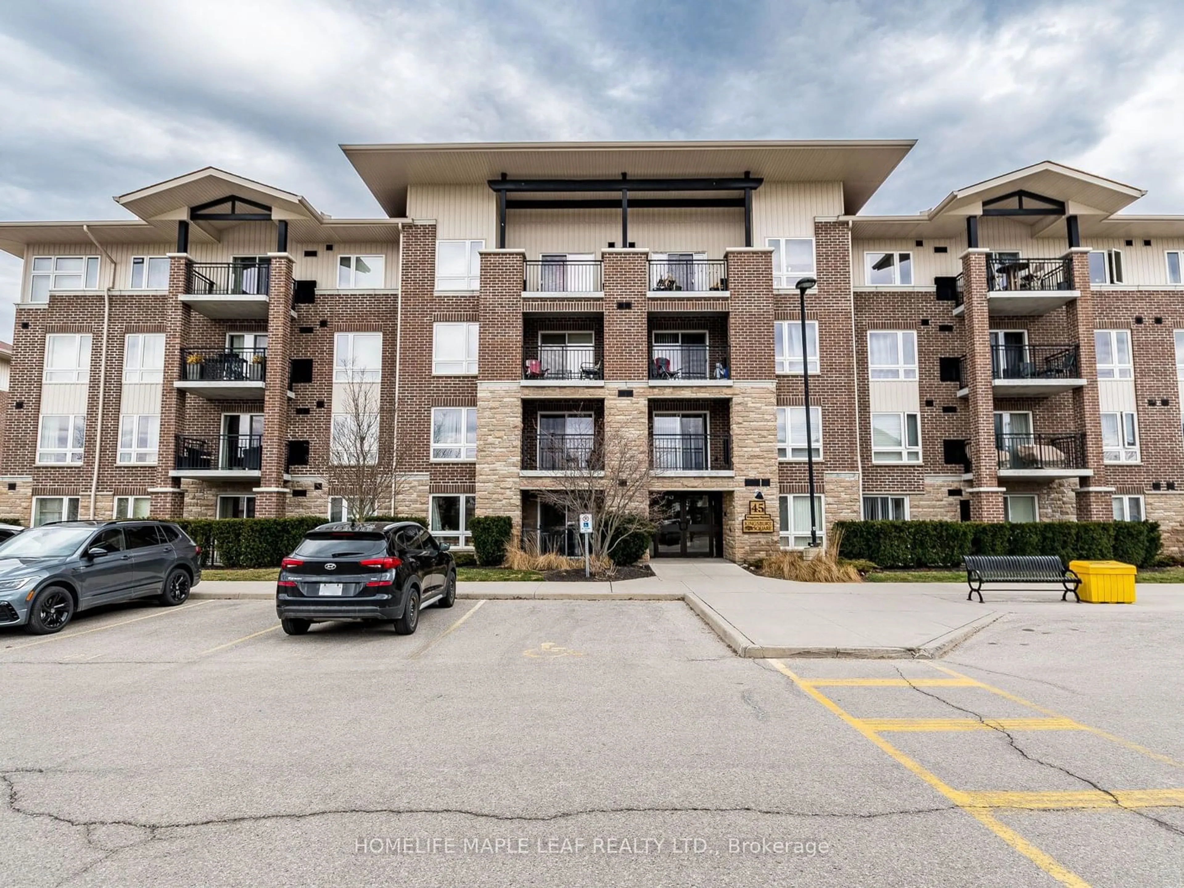A pic from exterior of the house or condo for 45 Kingsbury Sq #202, Guelph Ontario N1L 0L2