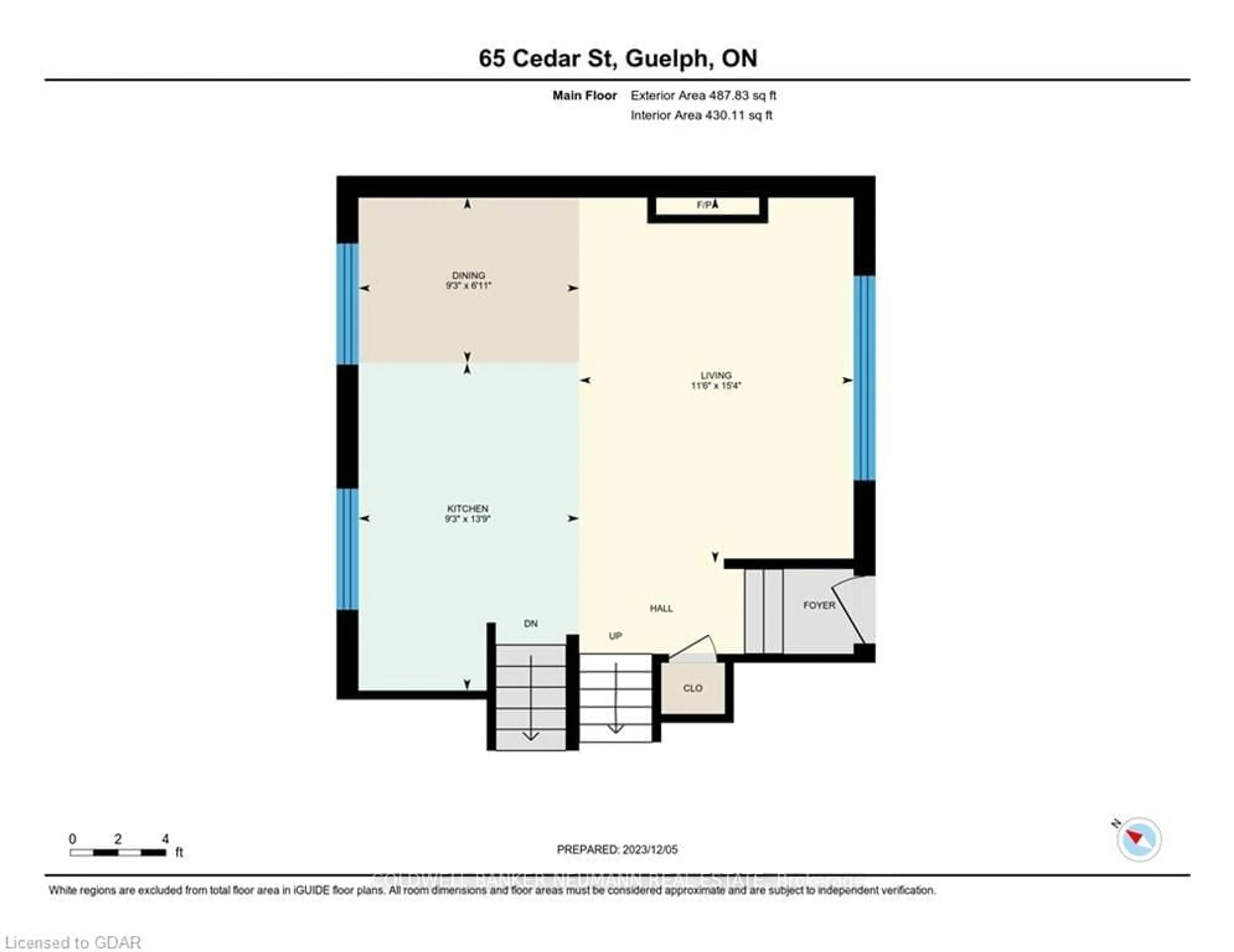 Floor plan for 65 Cedar St, Guelph Ontario N1G 1C4