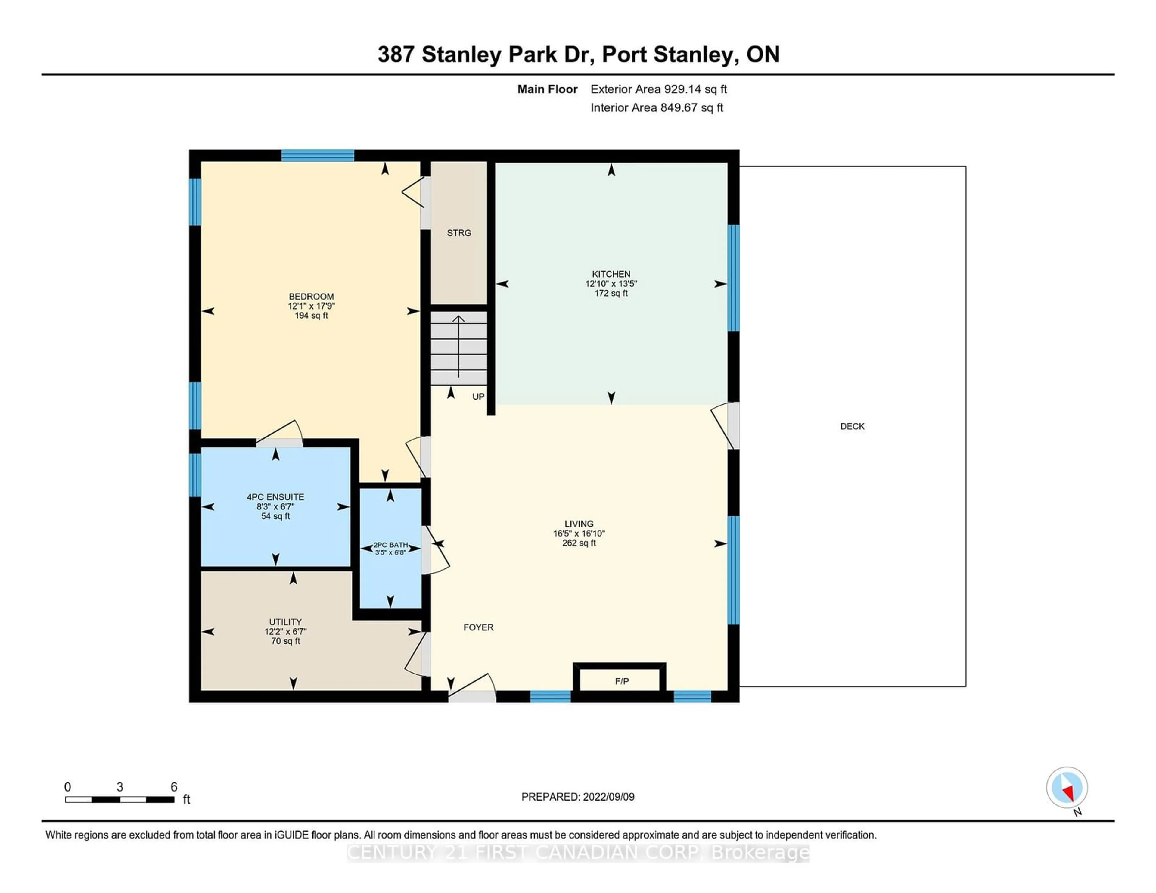 Floor plan for 387 Stanley Park, Central Elgin Ontario N5L 1E6