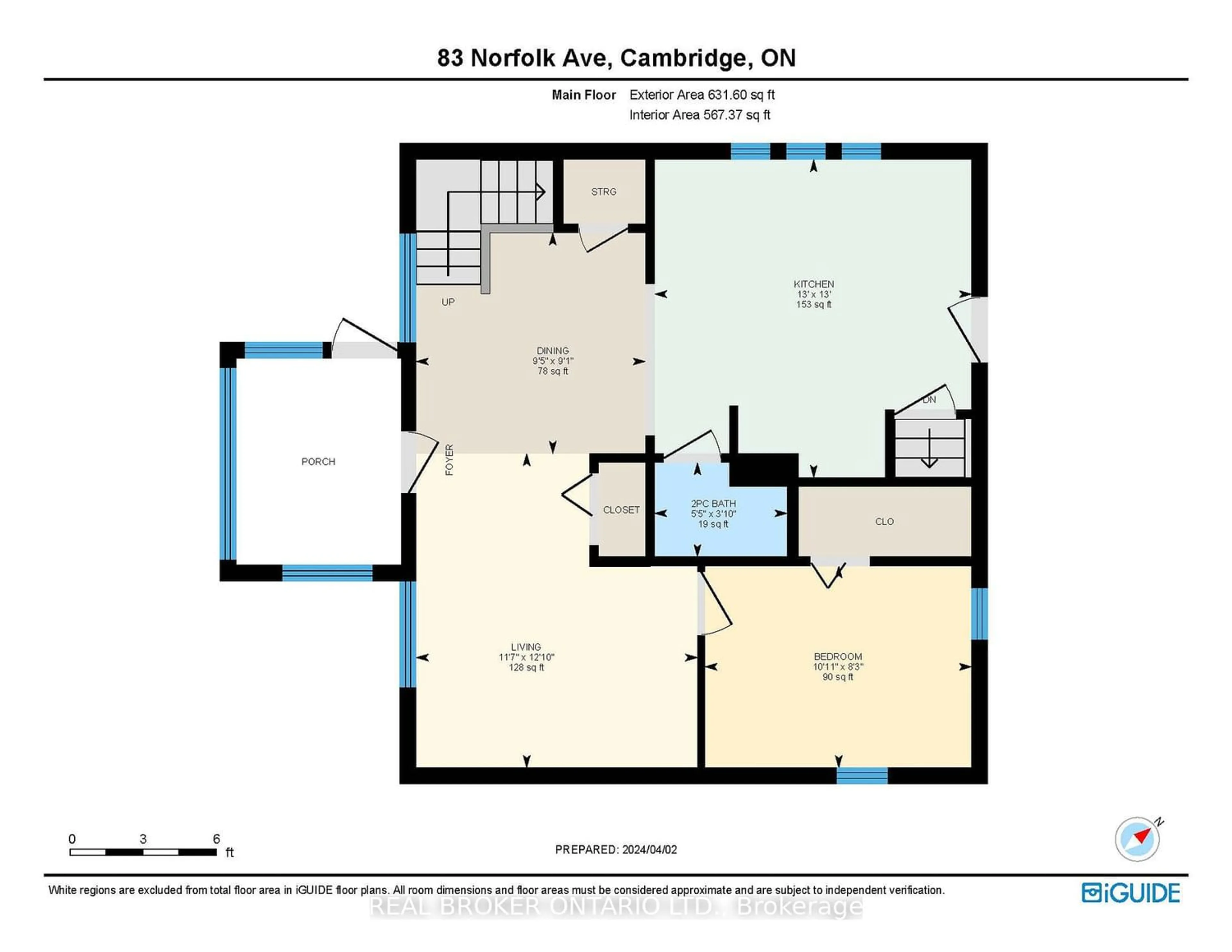 Floor plan for 83 Norfolk Ave, Cambridge Ontario N1R 3T8