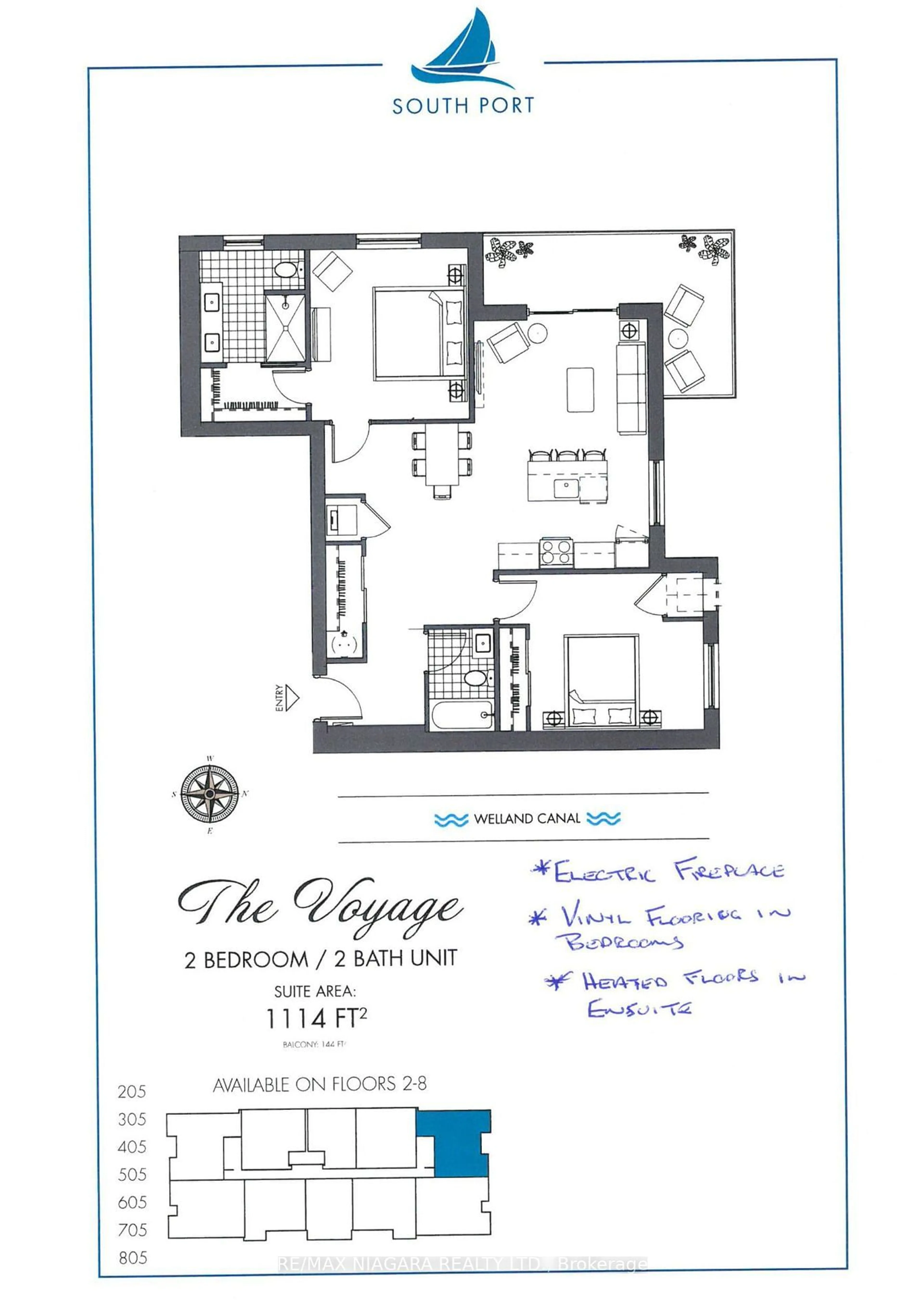 Floor plan for 118 West St #605, Port Colborne Ontario L3K 4C9