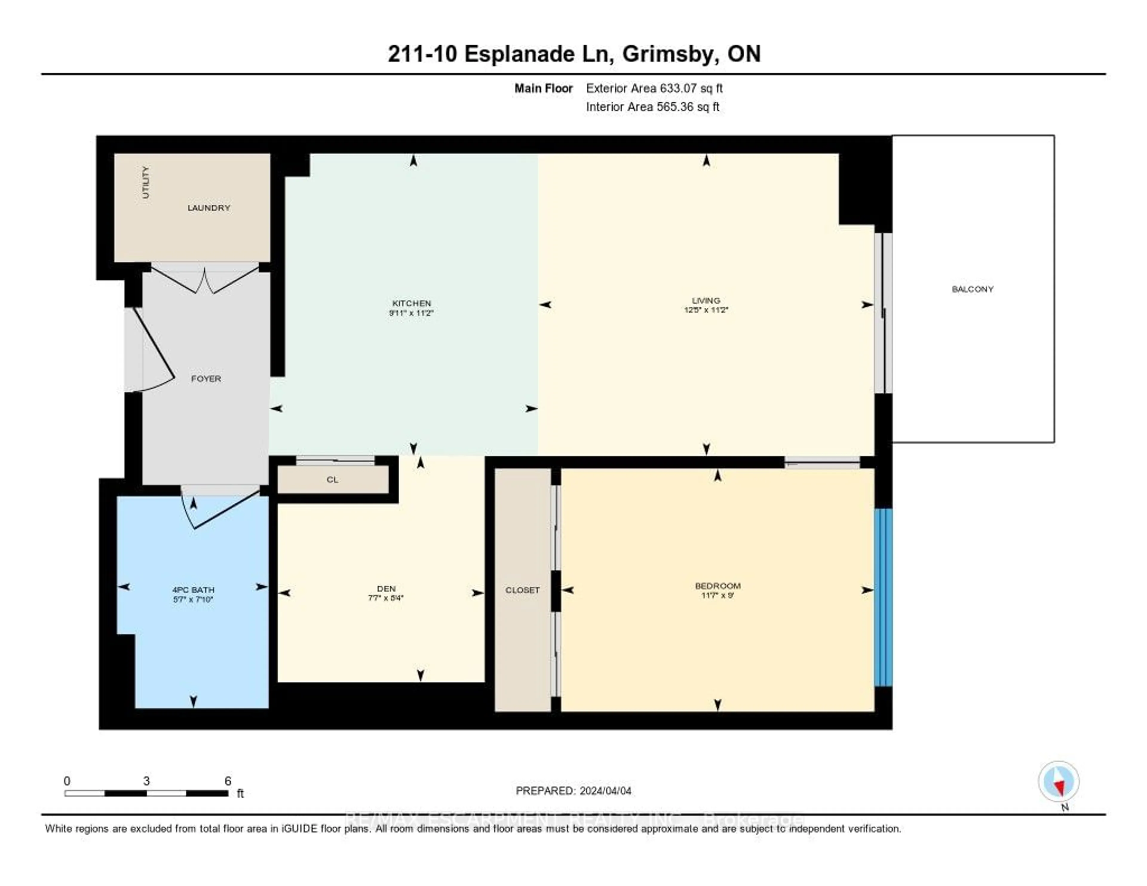 Floor plan for 10 Esplanade Lane #211, Grimsby Ontario L3M 0H1