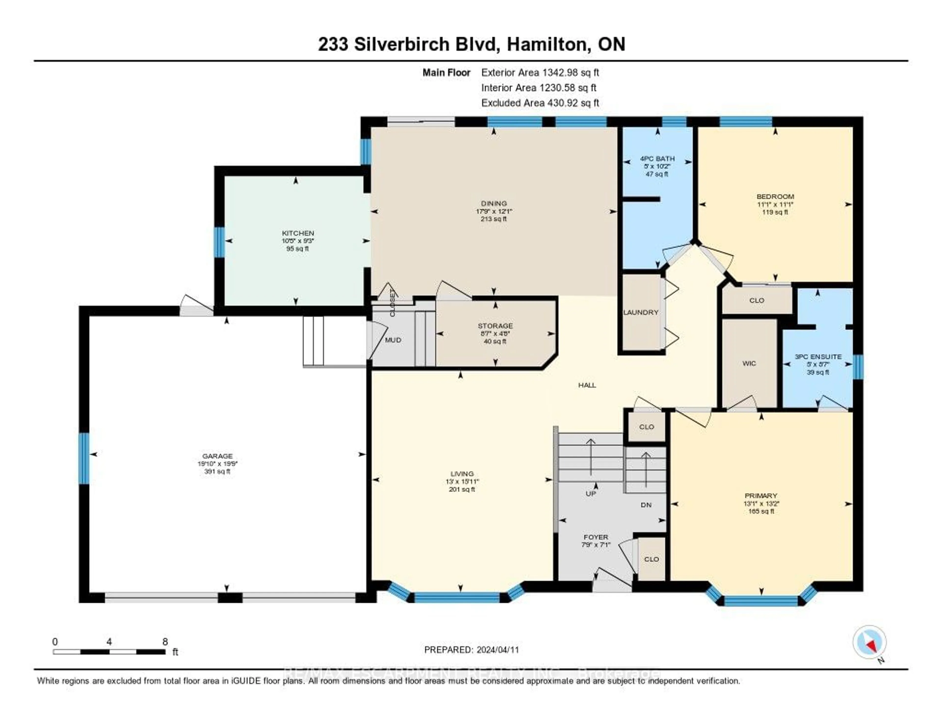 Floor plan for 233 Silverbirch Blvd, Hamilton Ontario L0R 1W0