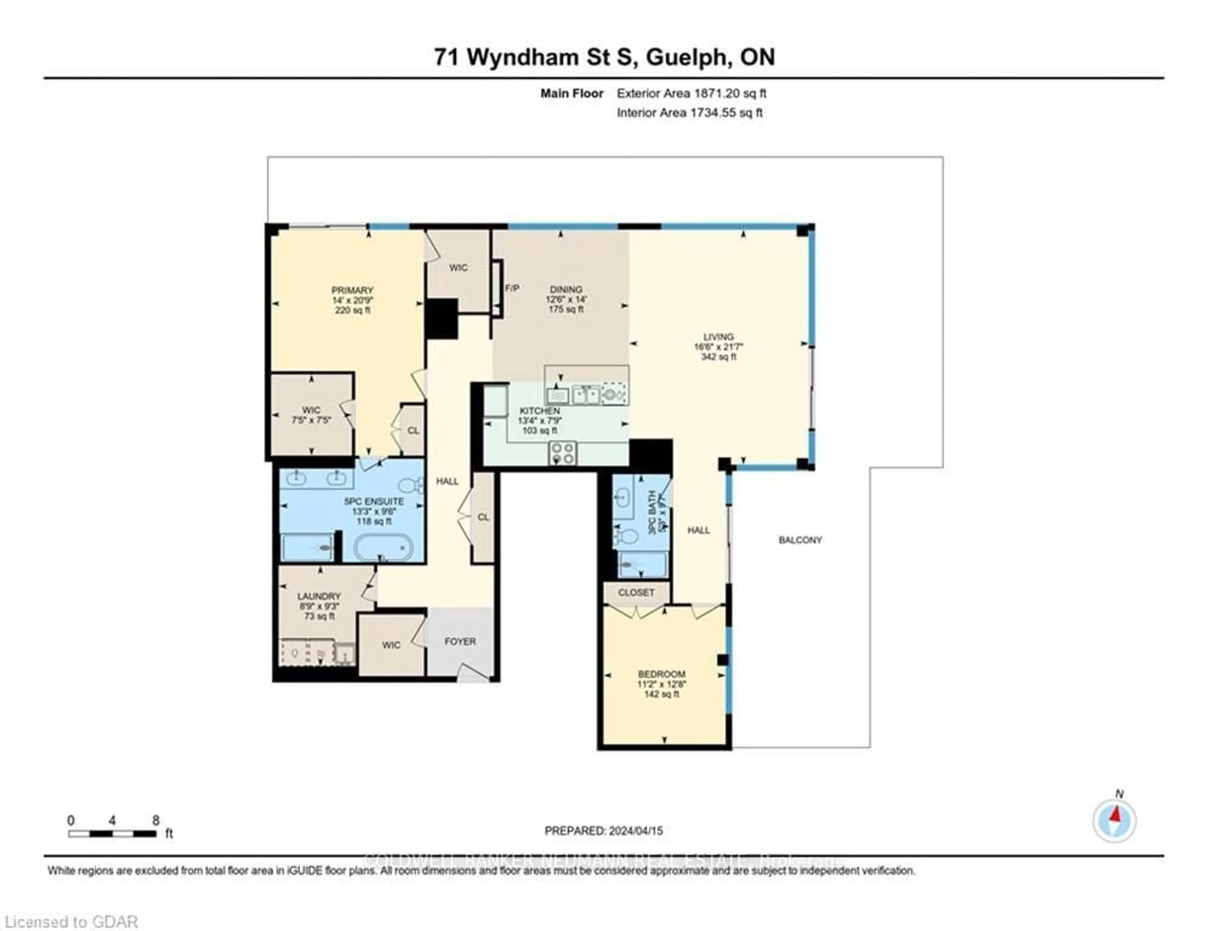 Floor plan for 71 Wyndham St #1302, Guelph Ontario N1E 0T7