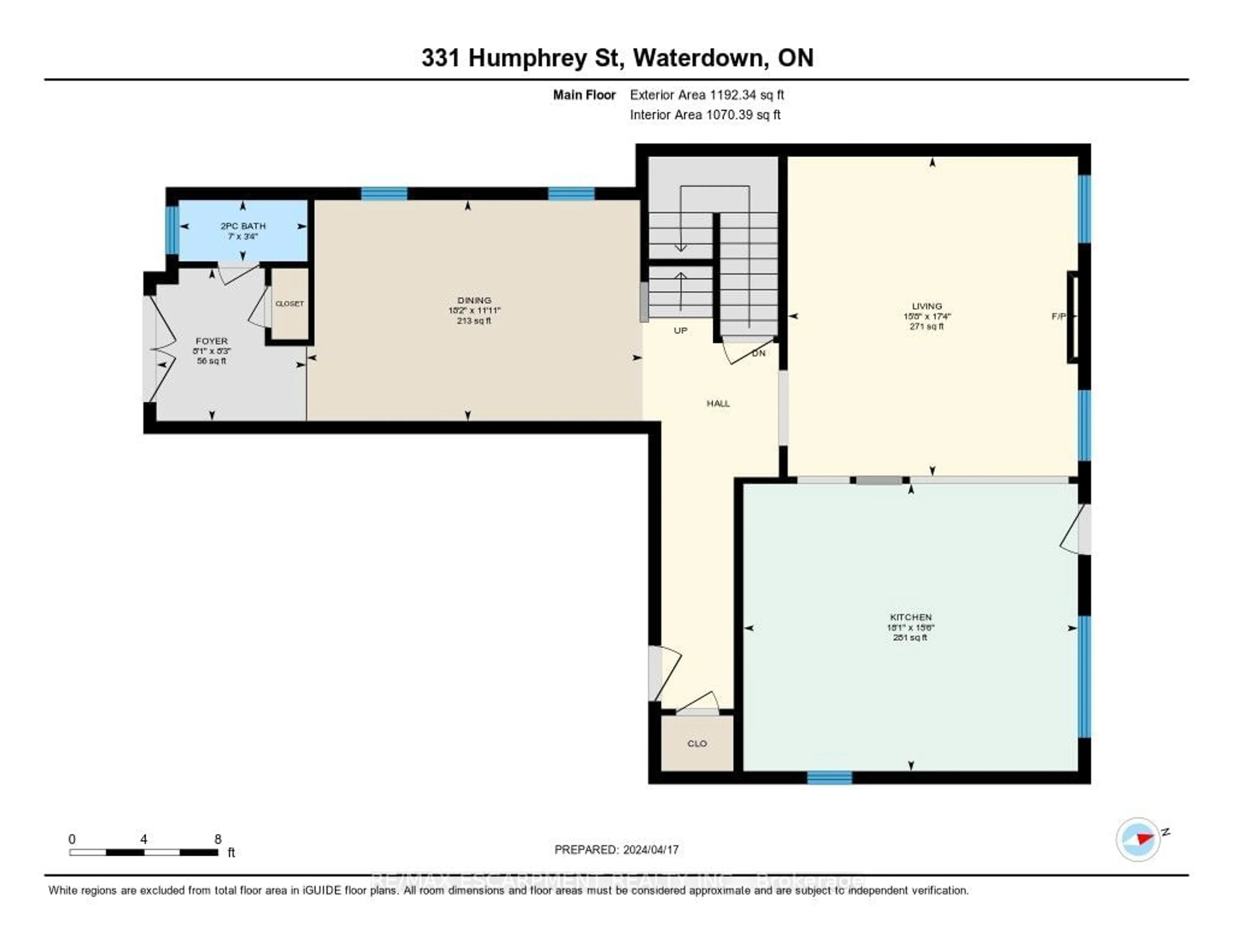 Floor plan for 331 Humphrey St, Hamilton Ontario L9B 1X5