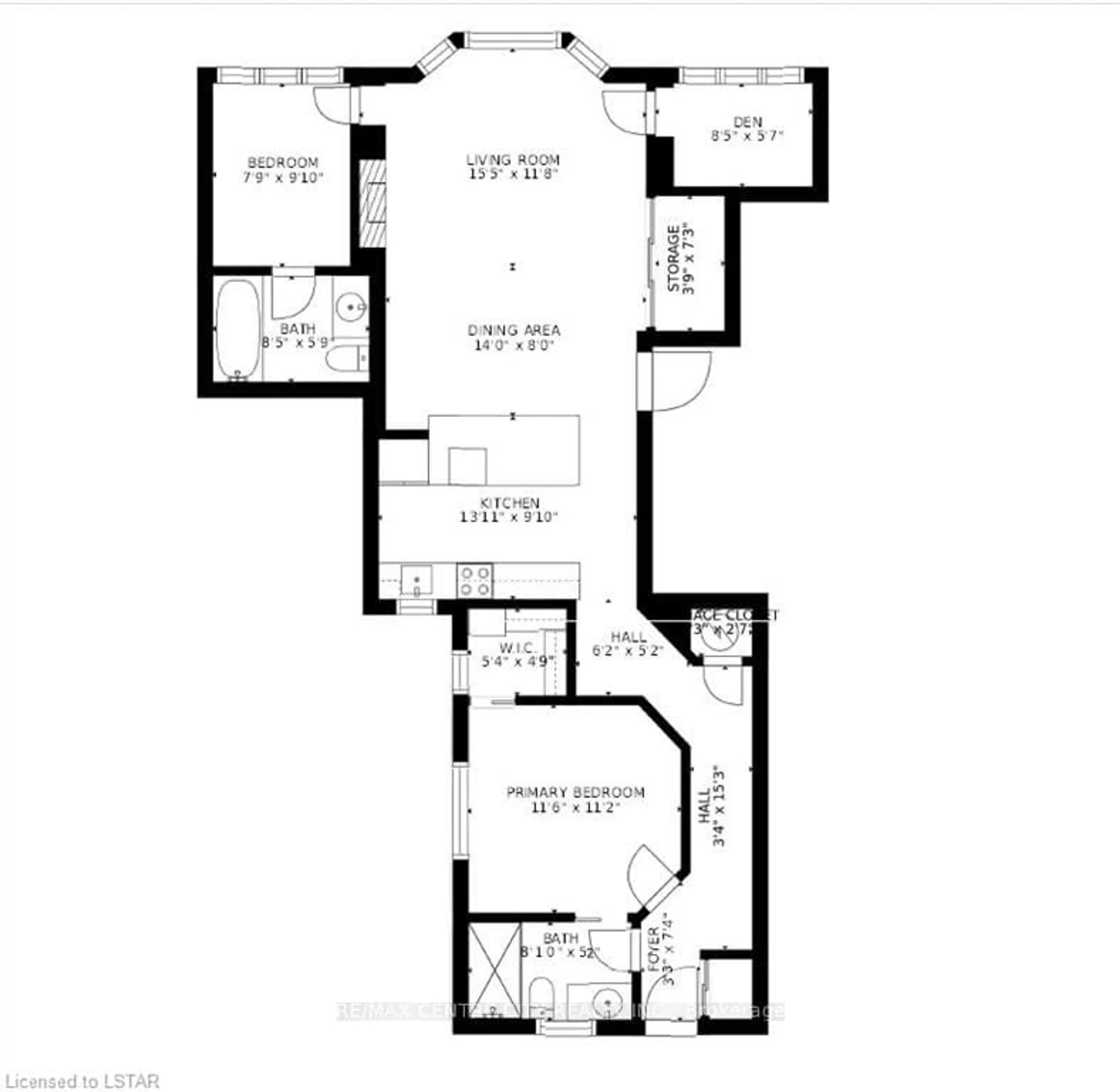 Floor plan for 460 WELLINGTON St #202, London Ontario N6A 3P8