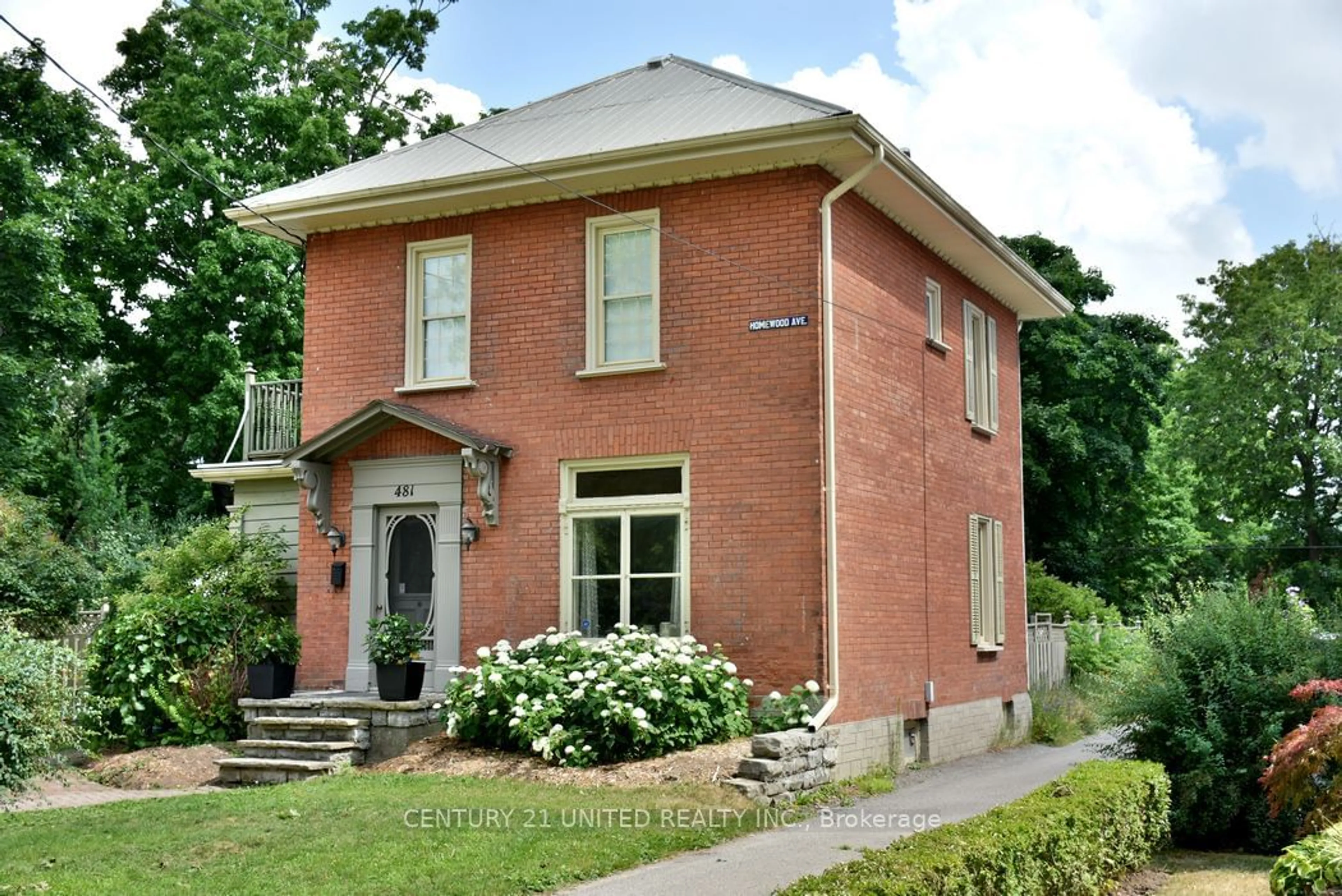 Home with brick exterior material for 481 Homewood Ave, Peterborough Ontario K9H 2N2