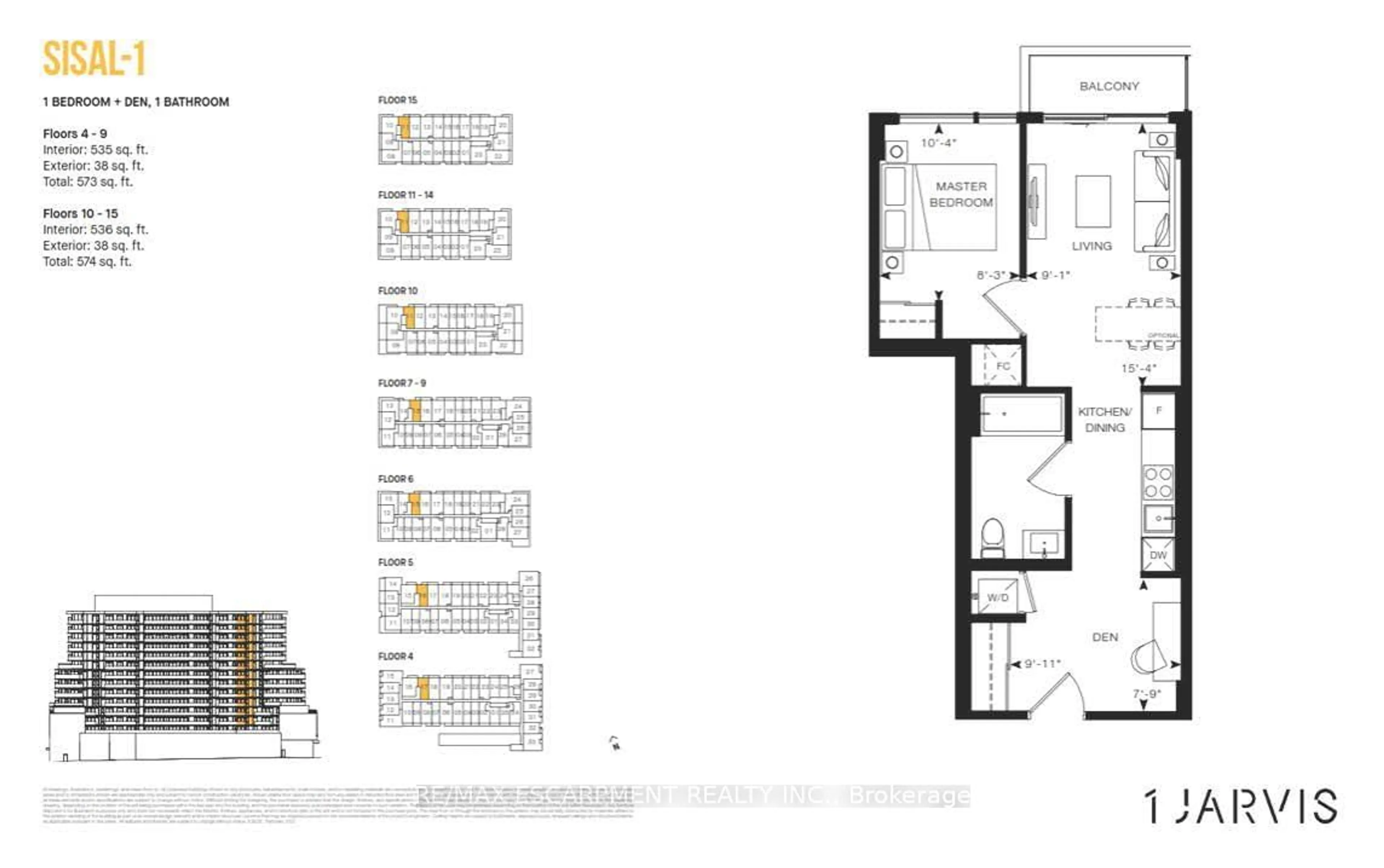 Floor plan for 1 Jarvis St #1111, Hamilton Ontario L8R 3J2
