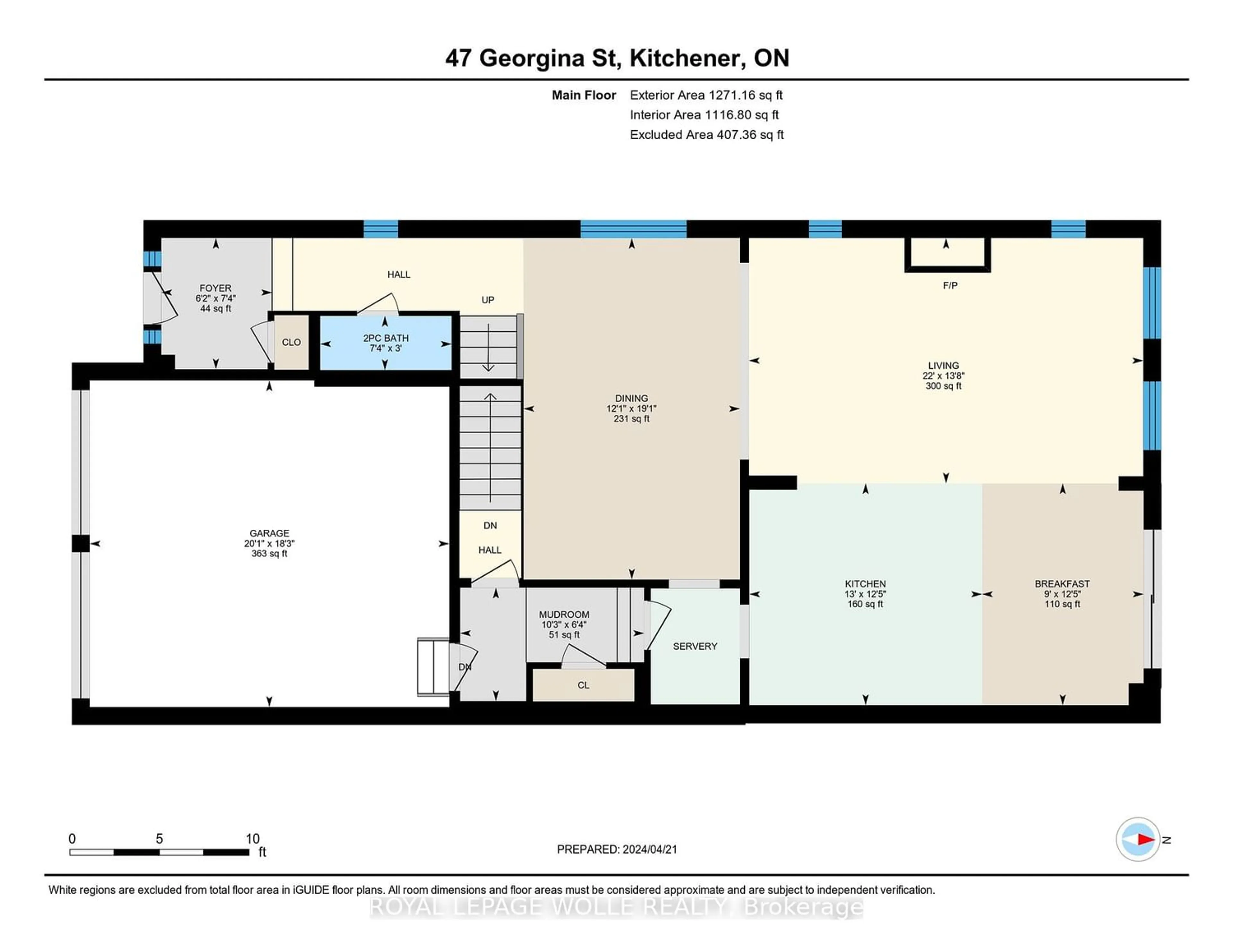 Floor plan for 47 Georgina St, Kitchener Ontario N2R 1R7