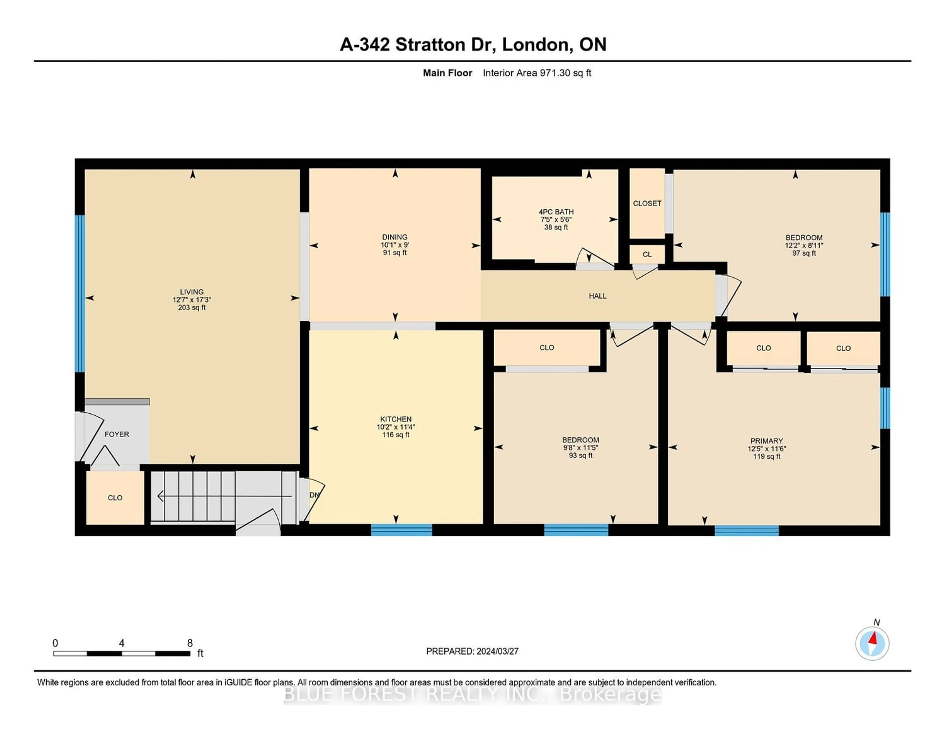 Floor plan for 342A Stratton Dr, London Ontario N5W 4Z7