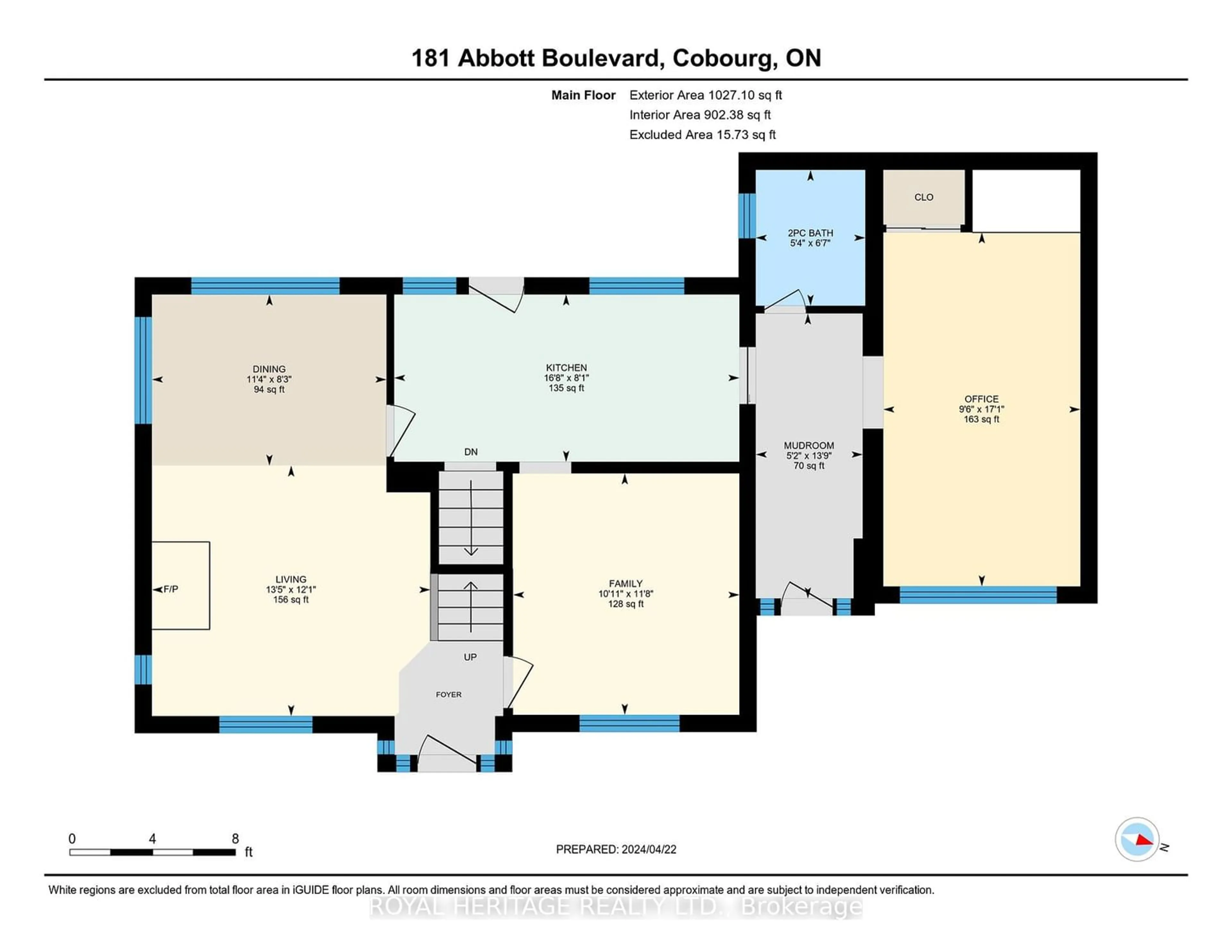 Floor plan for 181 Abbott Blvd, Cobourg Ontario K9A 4E8