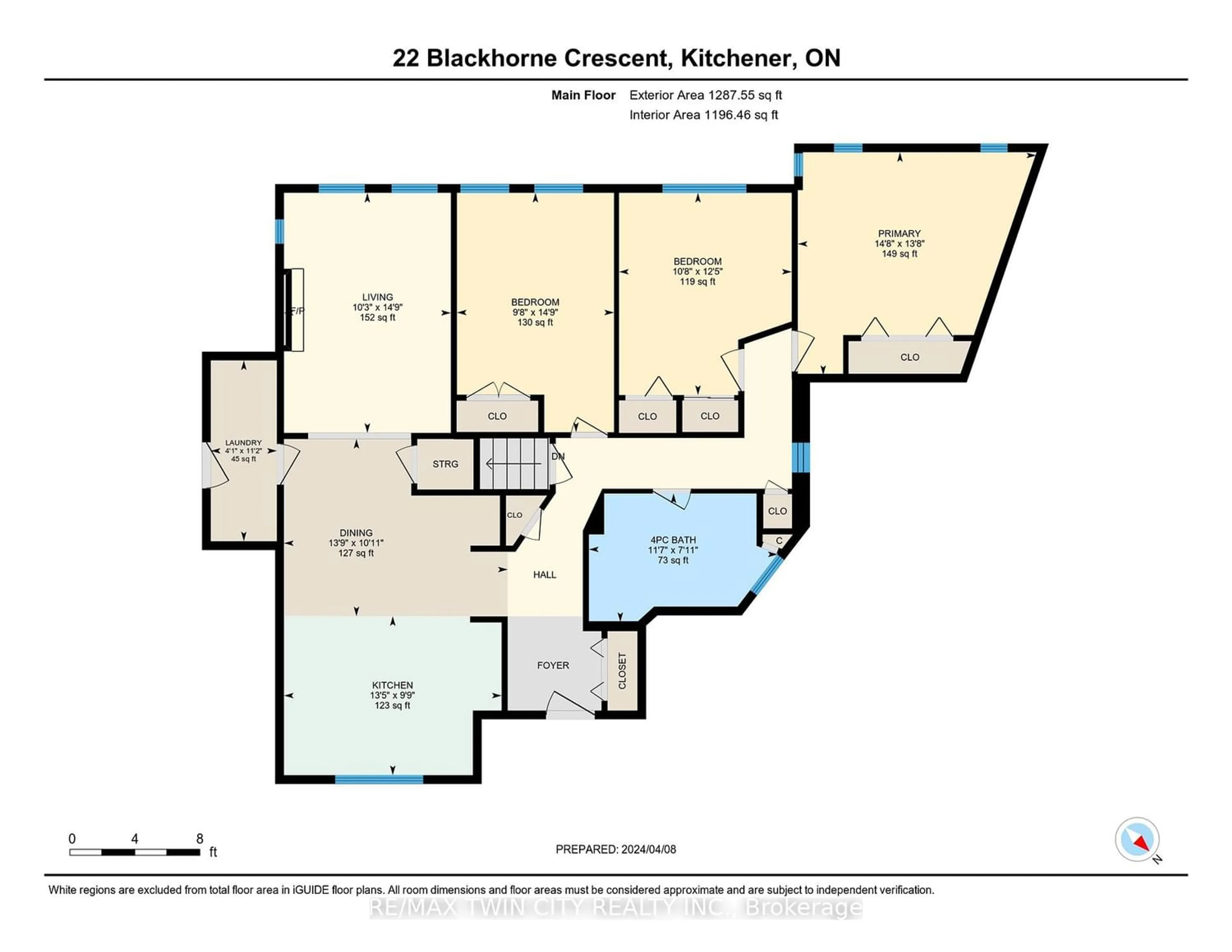 Floor plan for 22 Blackhorne Cres, Waterloo Ontario N2E 1T1