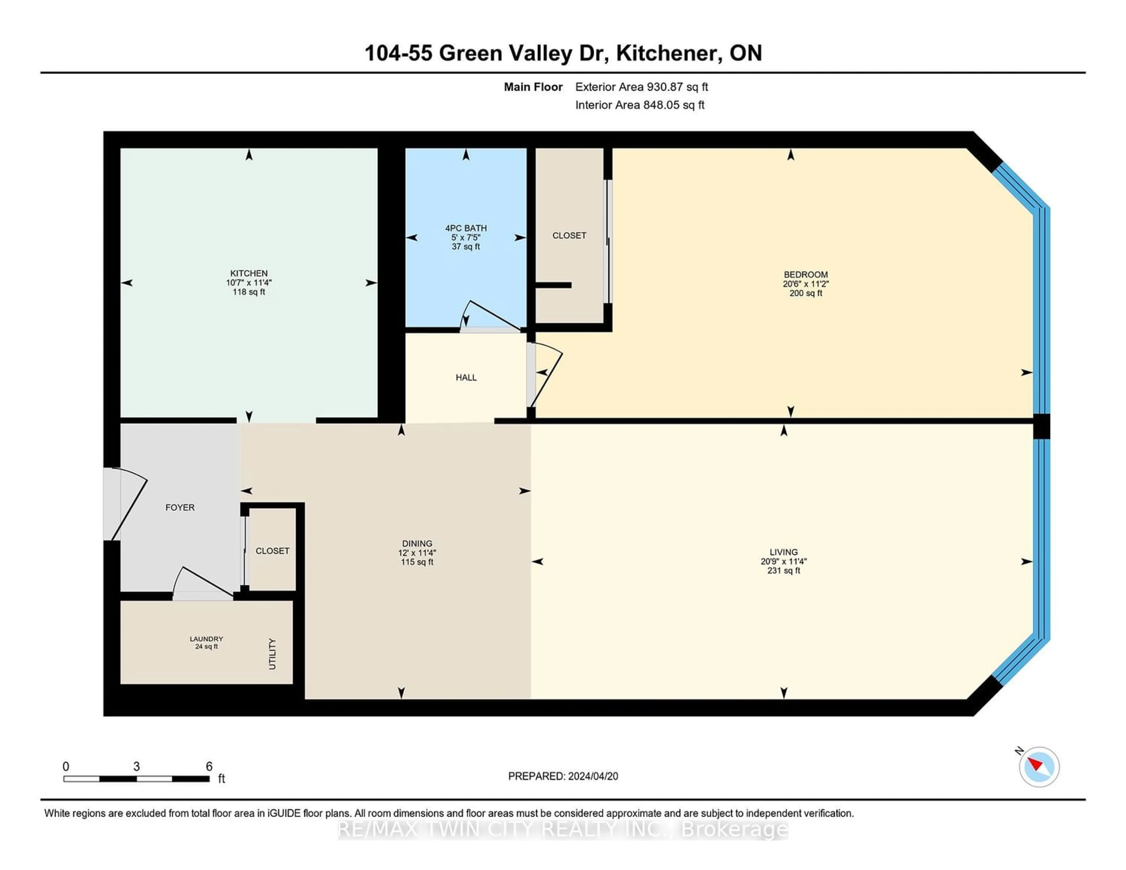 Floor plan for 55 Green Valley Dr #104, Kitchener Ontario N2P 1Z6