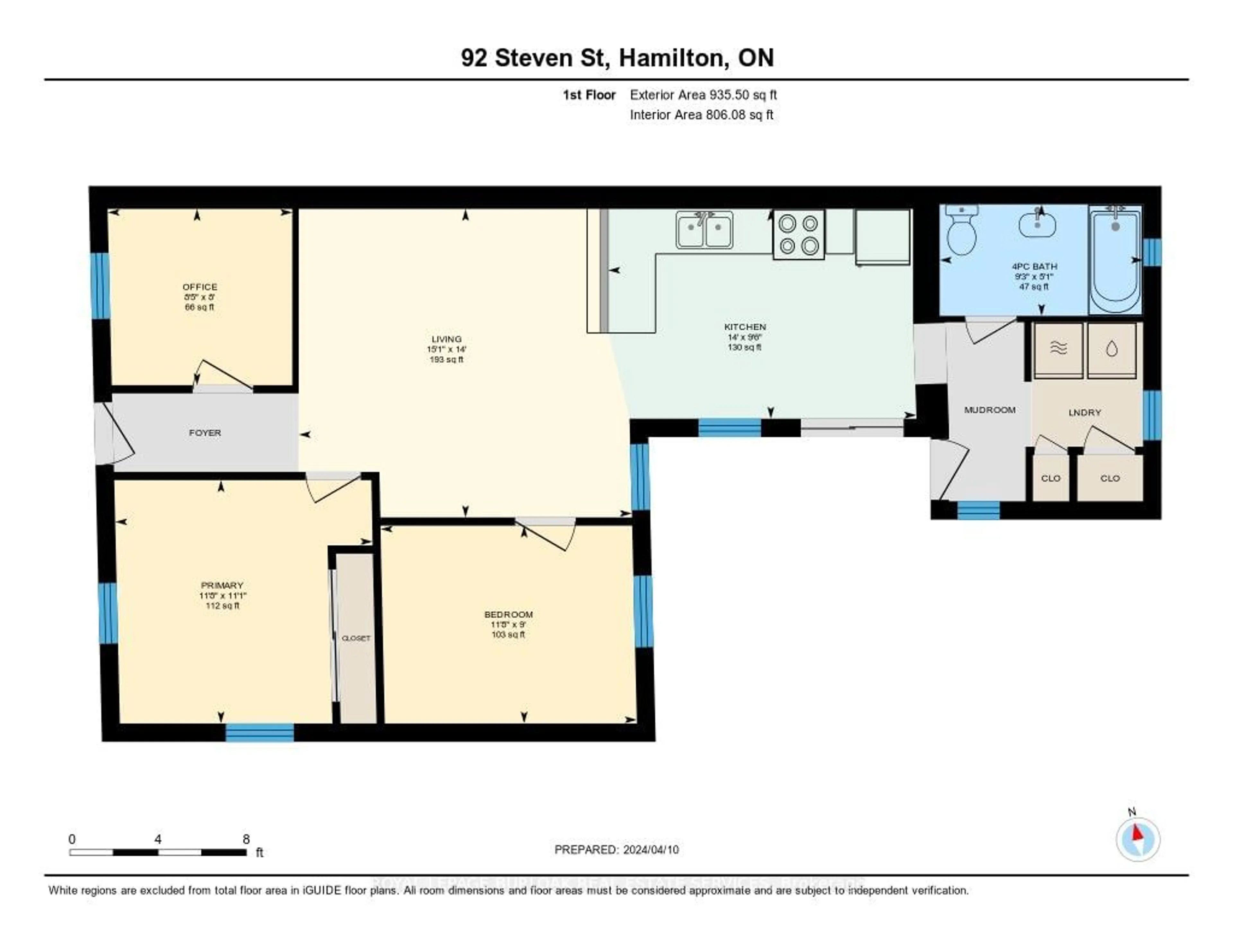 Floor plan for 92 Steven St, Hamilton Ontario L8L 5N9