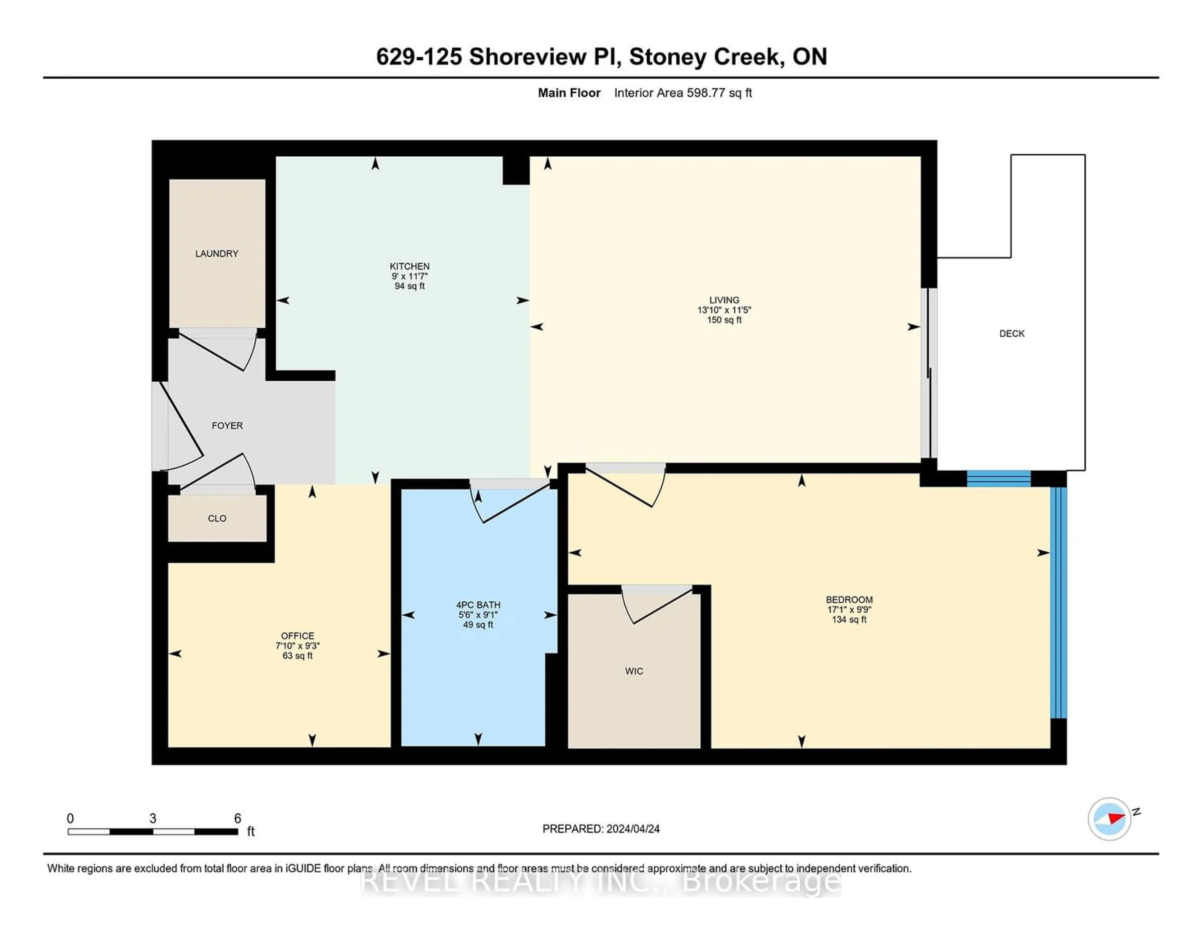 Floor plan for 125 Shoreview Pl #629, Hamilton Ontario L8E 0K3