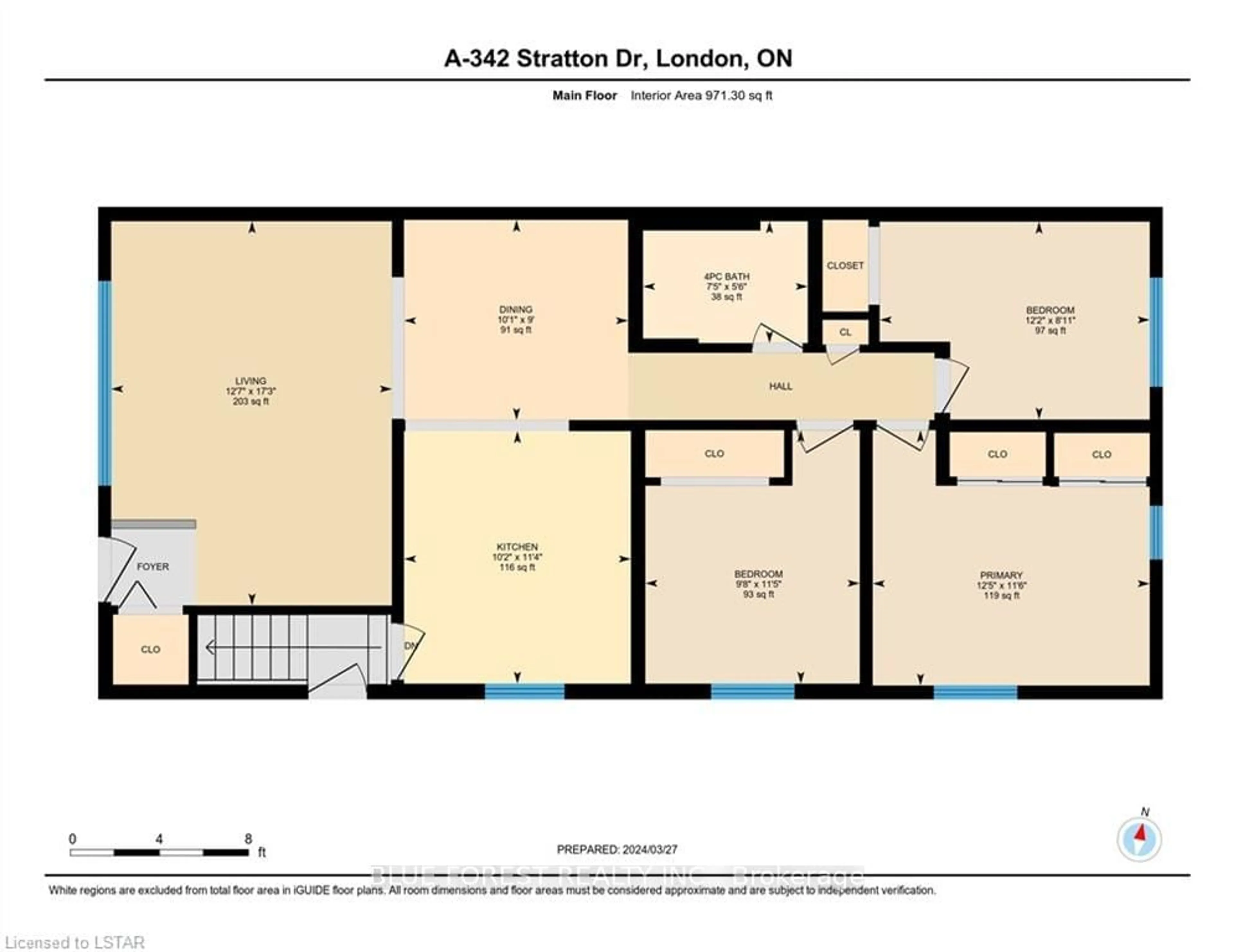 Floor plan for 342A Stratton Dr, London Ontario N5W 4Z7