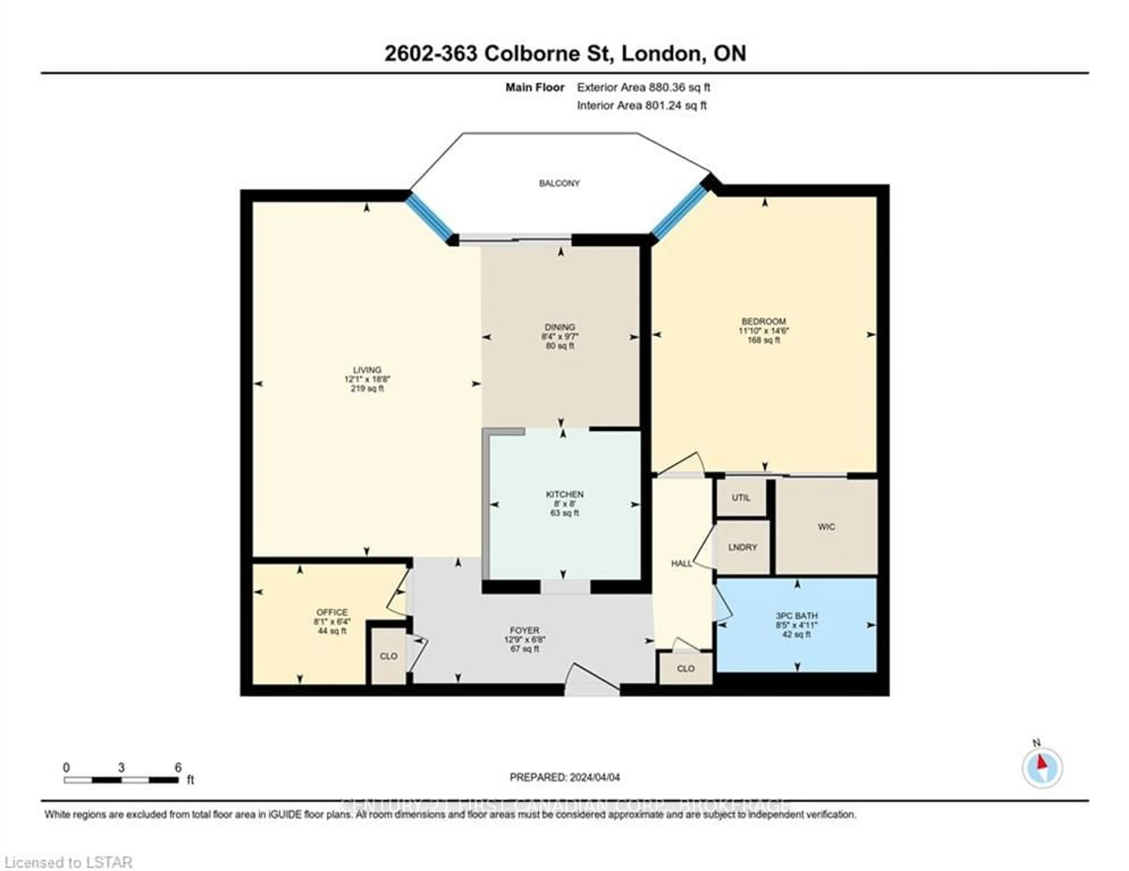 Floor plan for 363 Colborne St #2602, London Ontario N6B 3N3