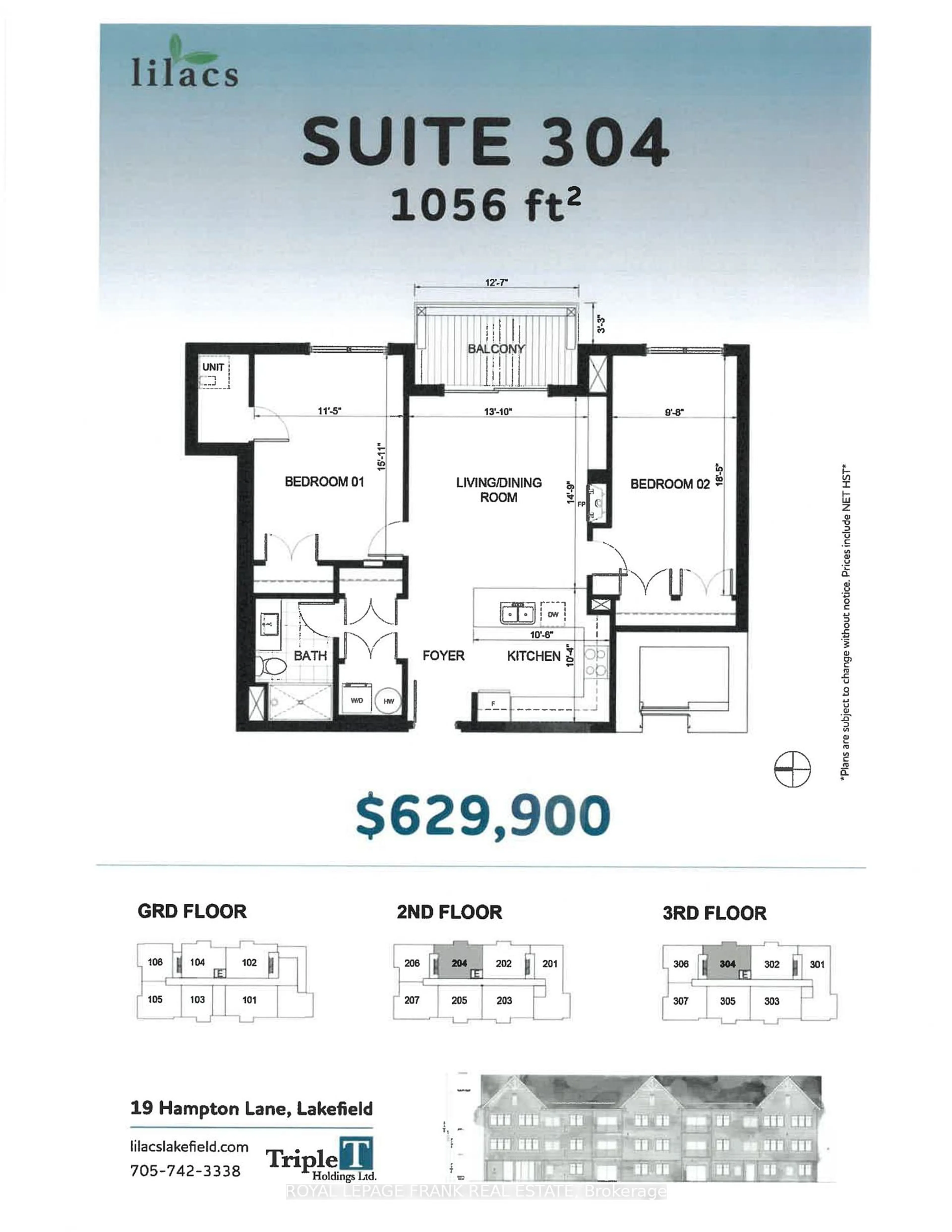 Floor plan for 19 Hampton Lane #304, Smith-Ennismore-Lakefield Ontario K0L 2H0