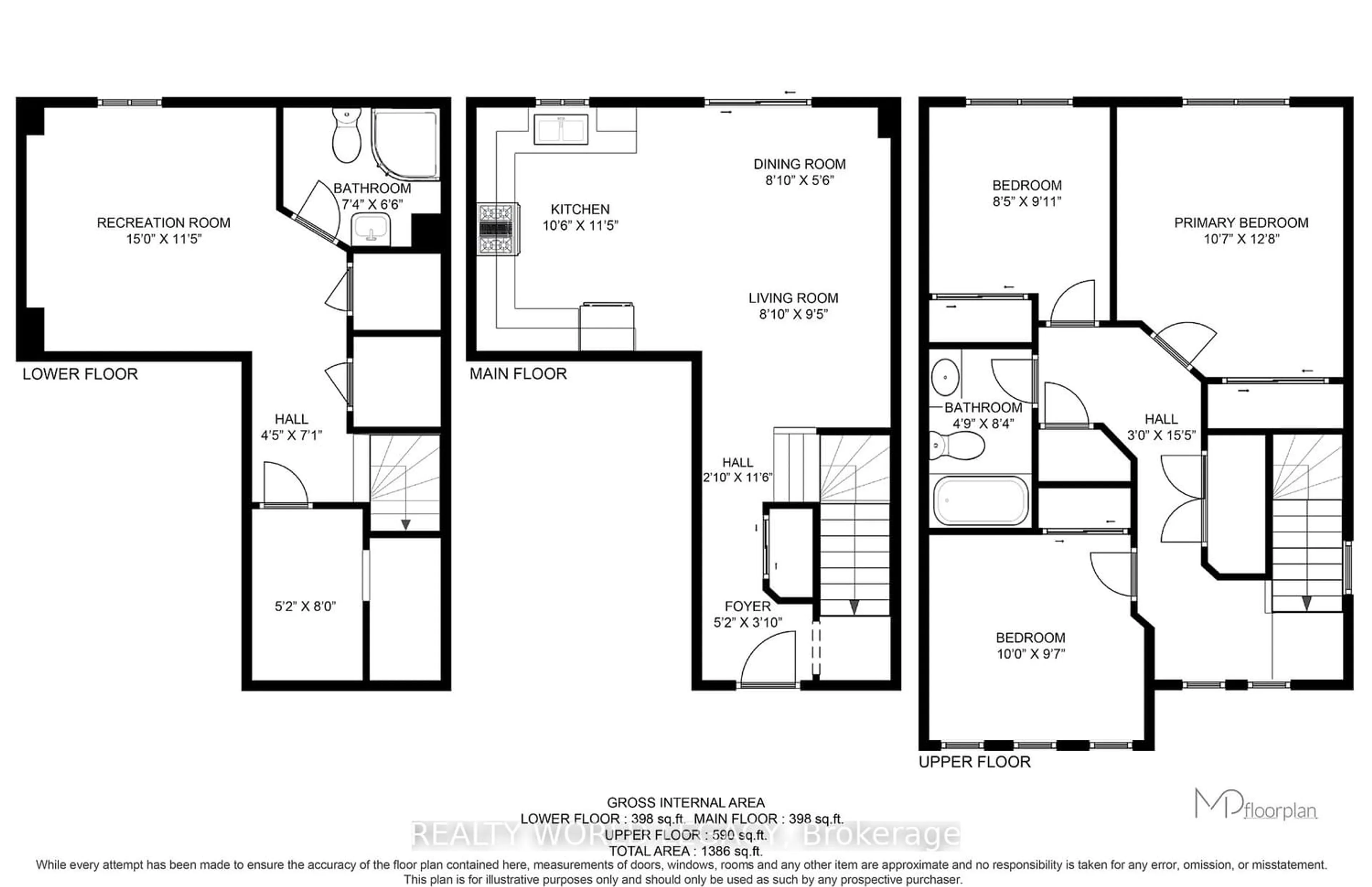 Floor plan for 28 Gowland Dr, Hamilton Ontario L0R 1C0