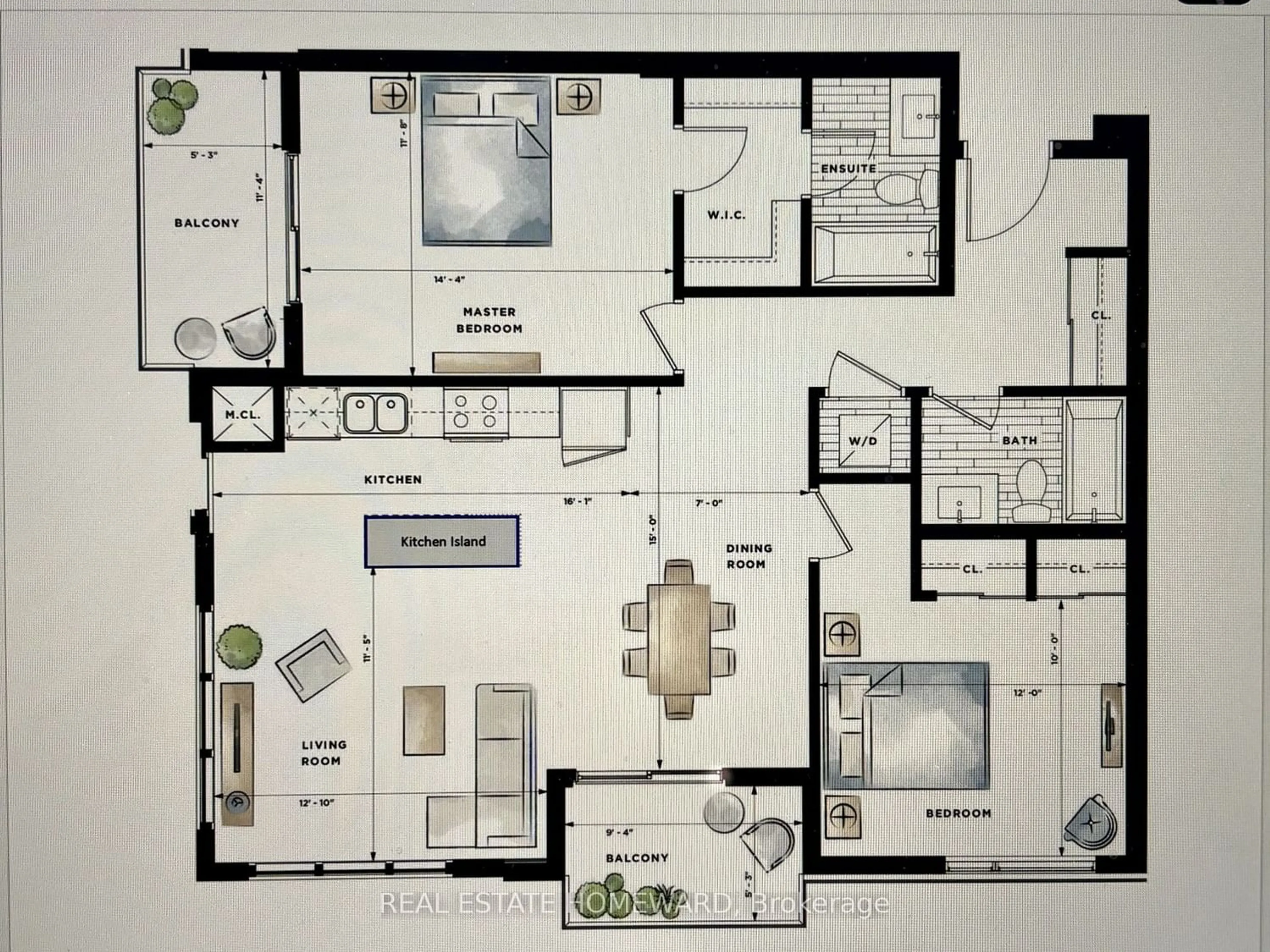 Floor plan for 251 Northfield Dr #412 B, Waterloo Ontario N2K 0G5