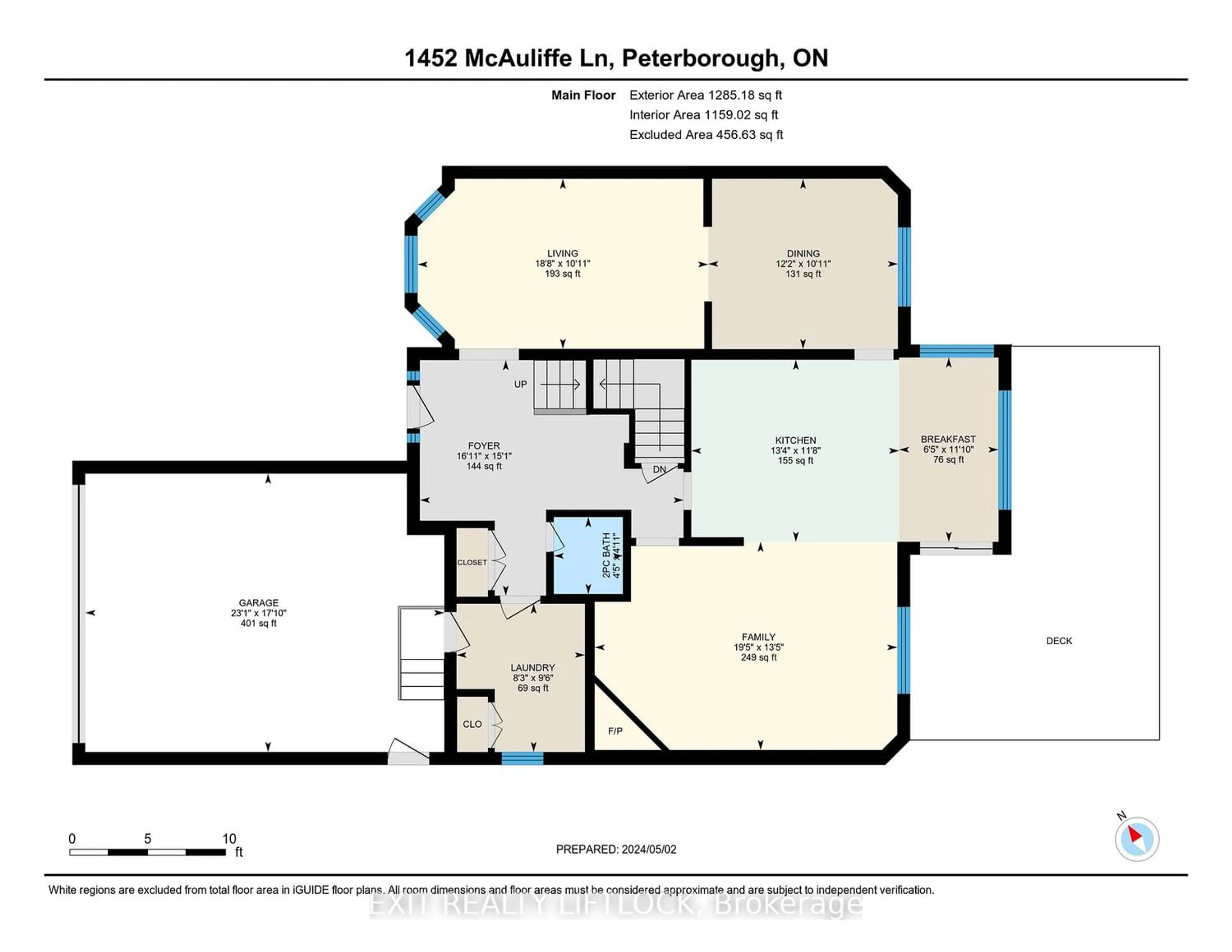 Floor plan for 1452 Mcauliffe Lane, Peterborough Ontario K9H 0B6