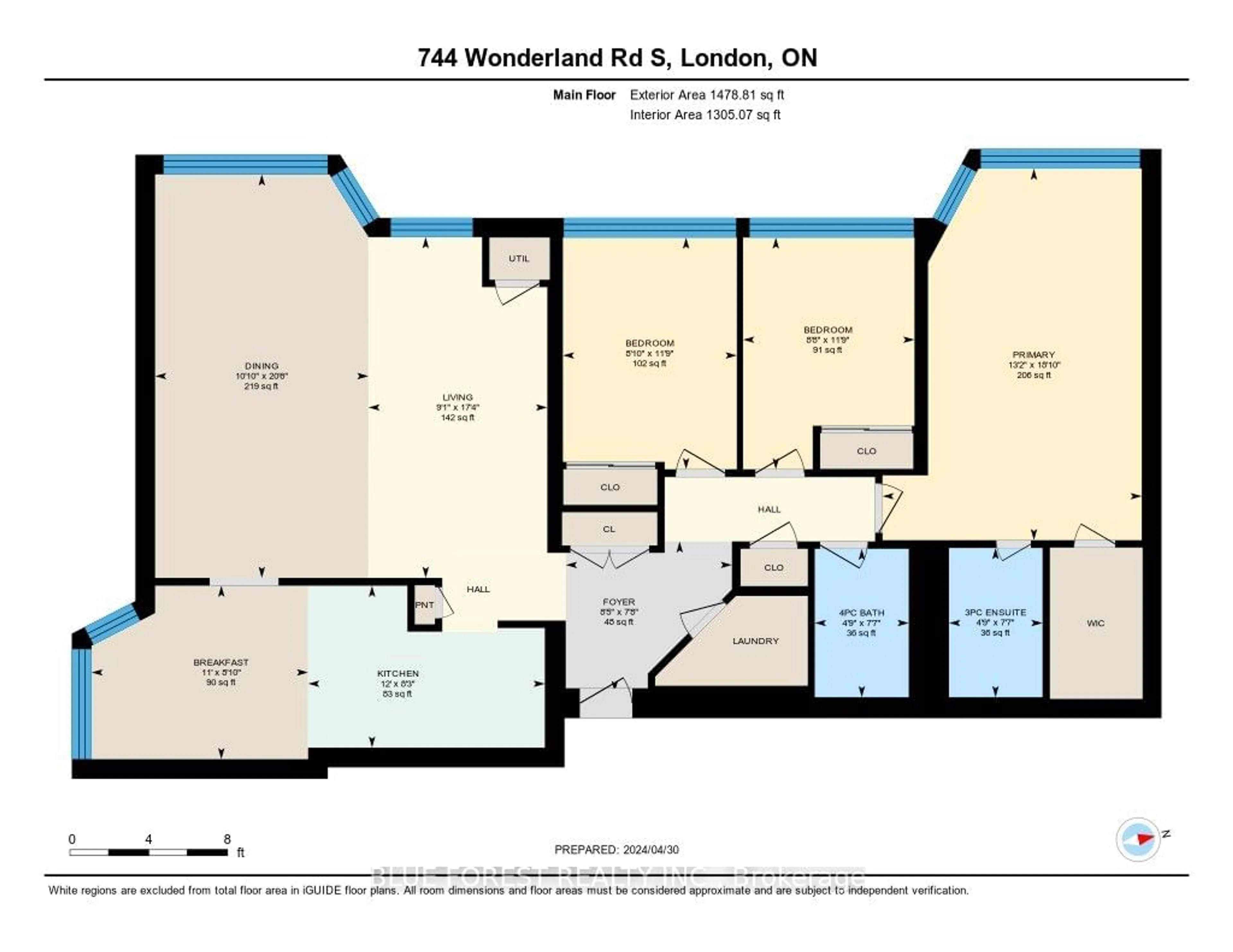 Floor plan for 744 Wonderland Rd #707, London Ontario N6K 4K3