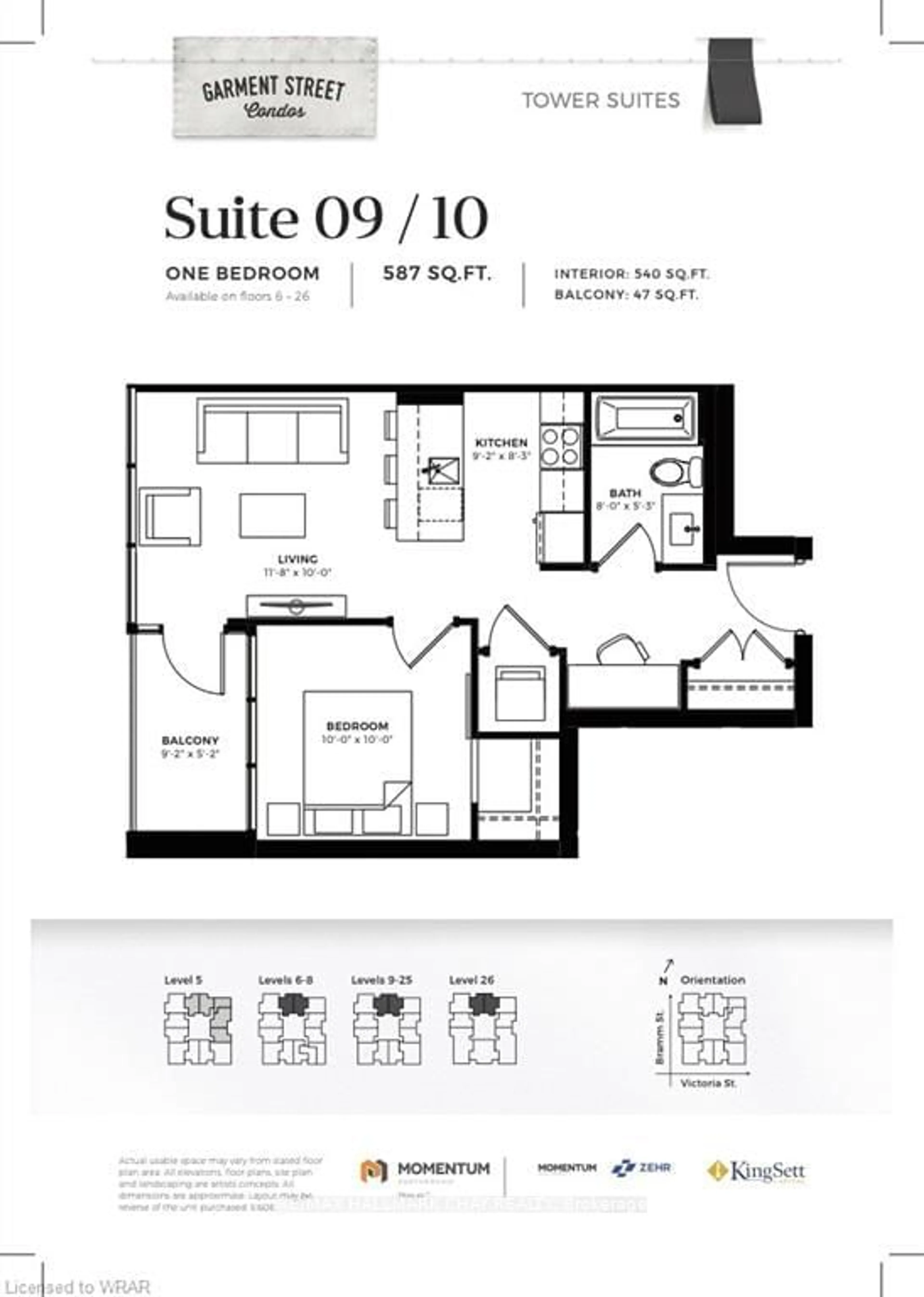 Floor plan for 108 Garment St #1709, Kitchener Ontario N2G 0E2