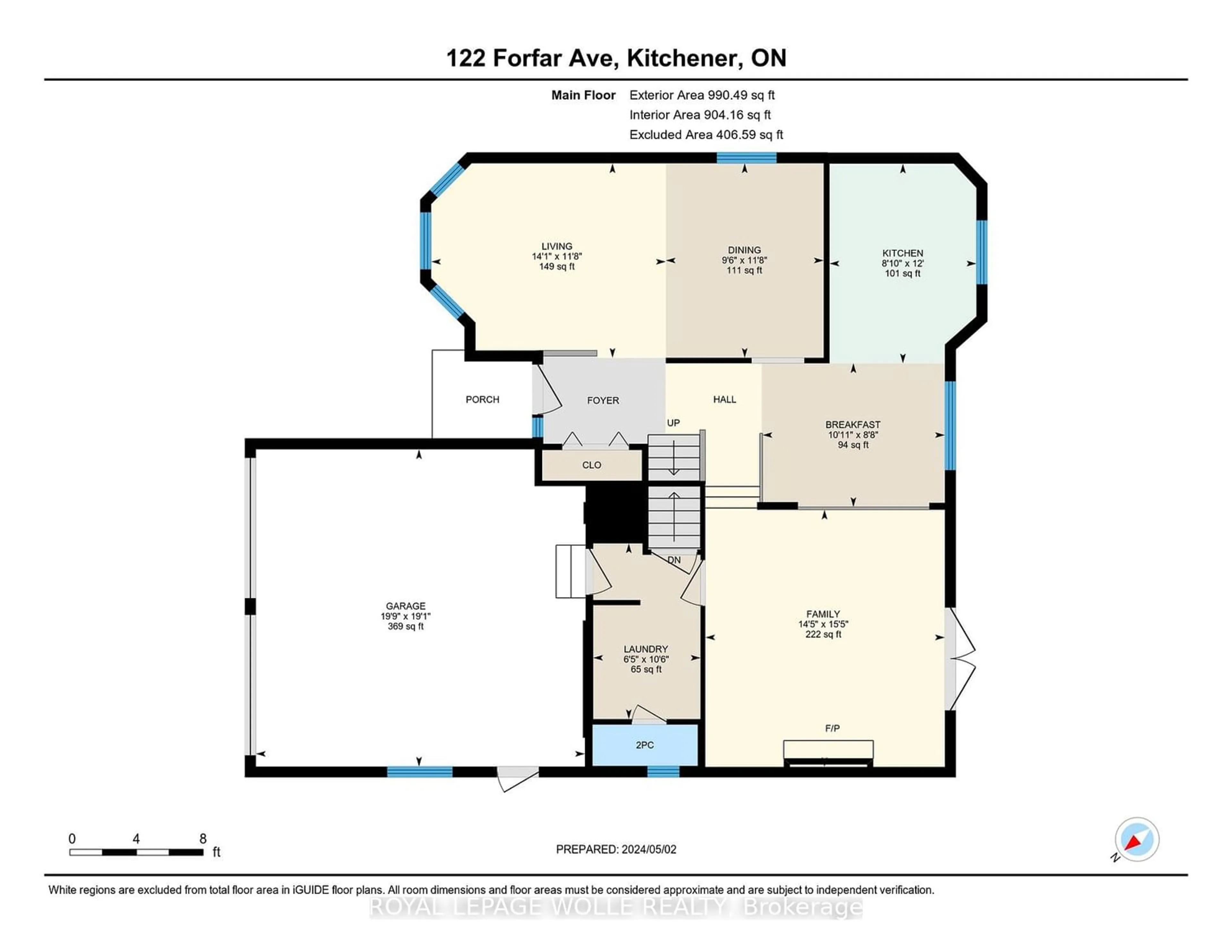 Floor plan for 122 Forfar Ave, Kitchener Ontario N2B 2Z8