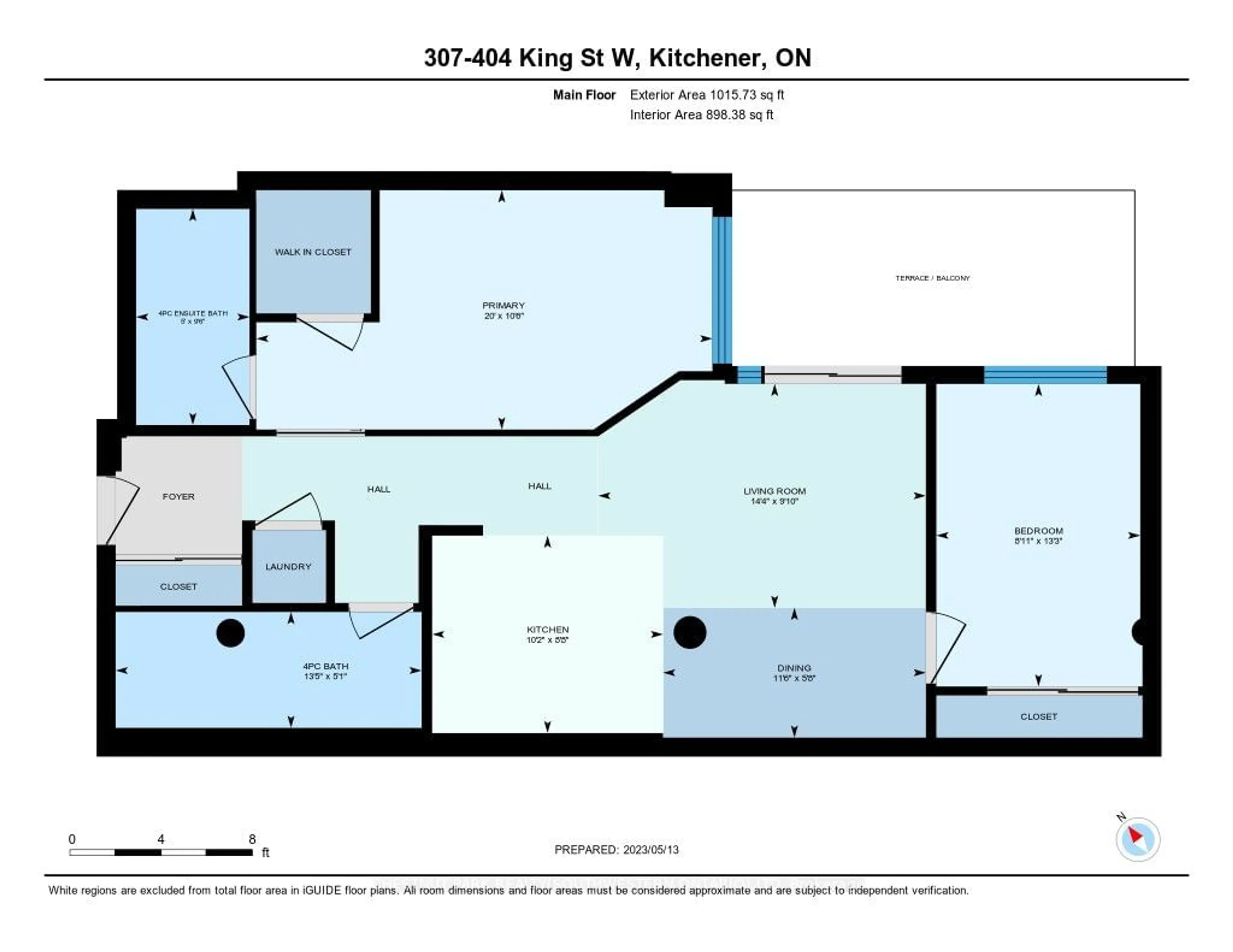 Floor plan for 404 King St #307, Kitchener Ontario N2G 2L5
